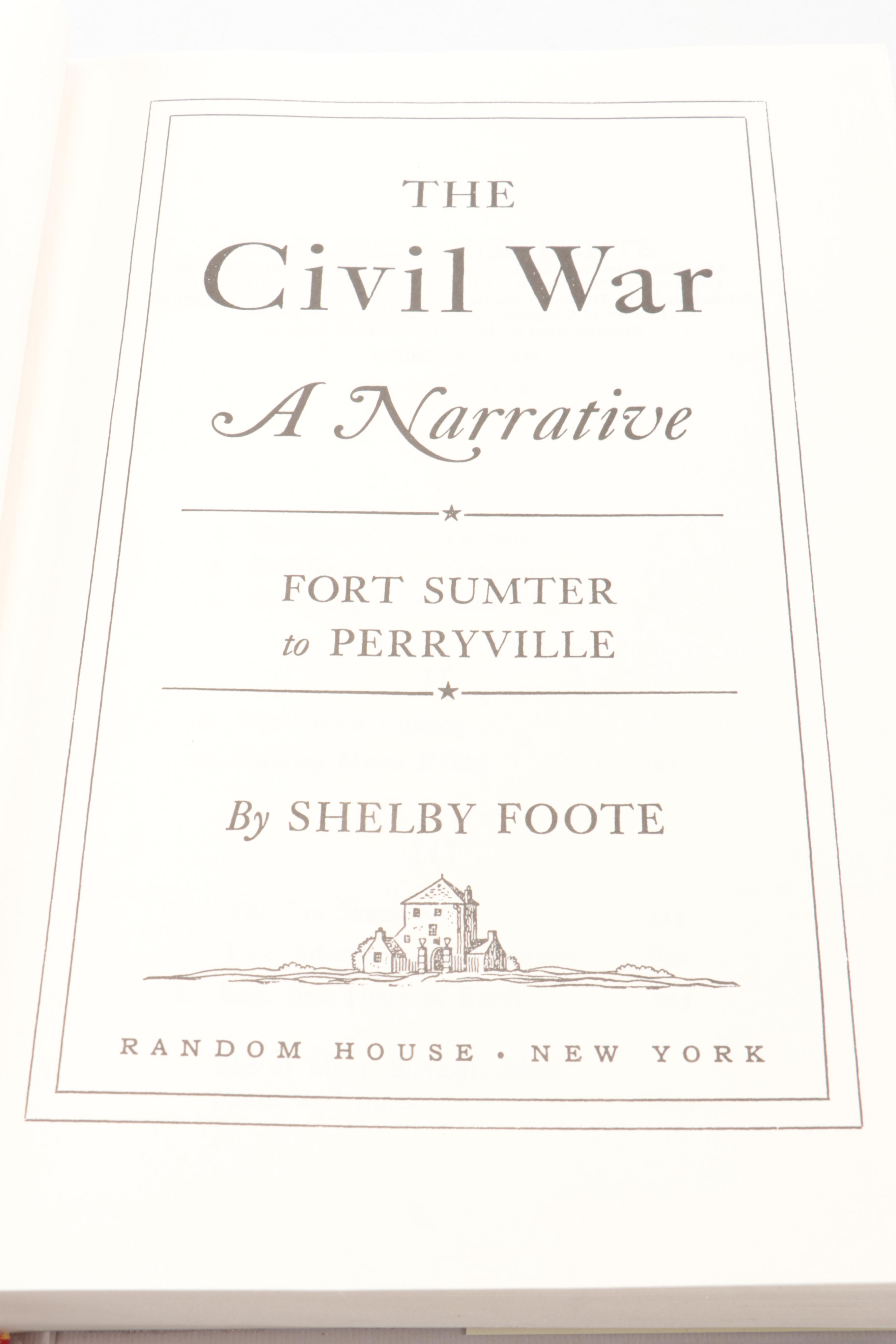 "The Civil War: A Narrative" Three-Volume Set by Shelby Foote, circa 1974
