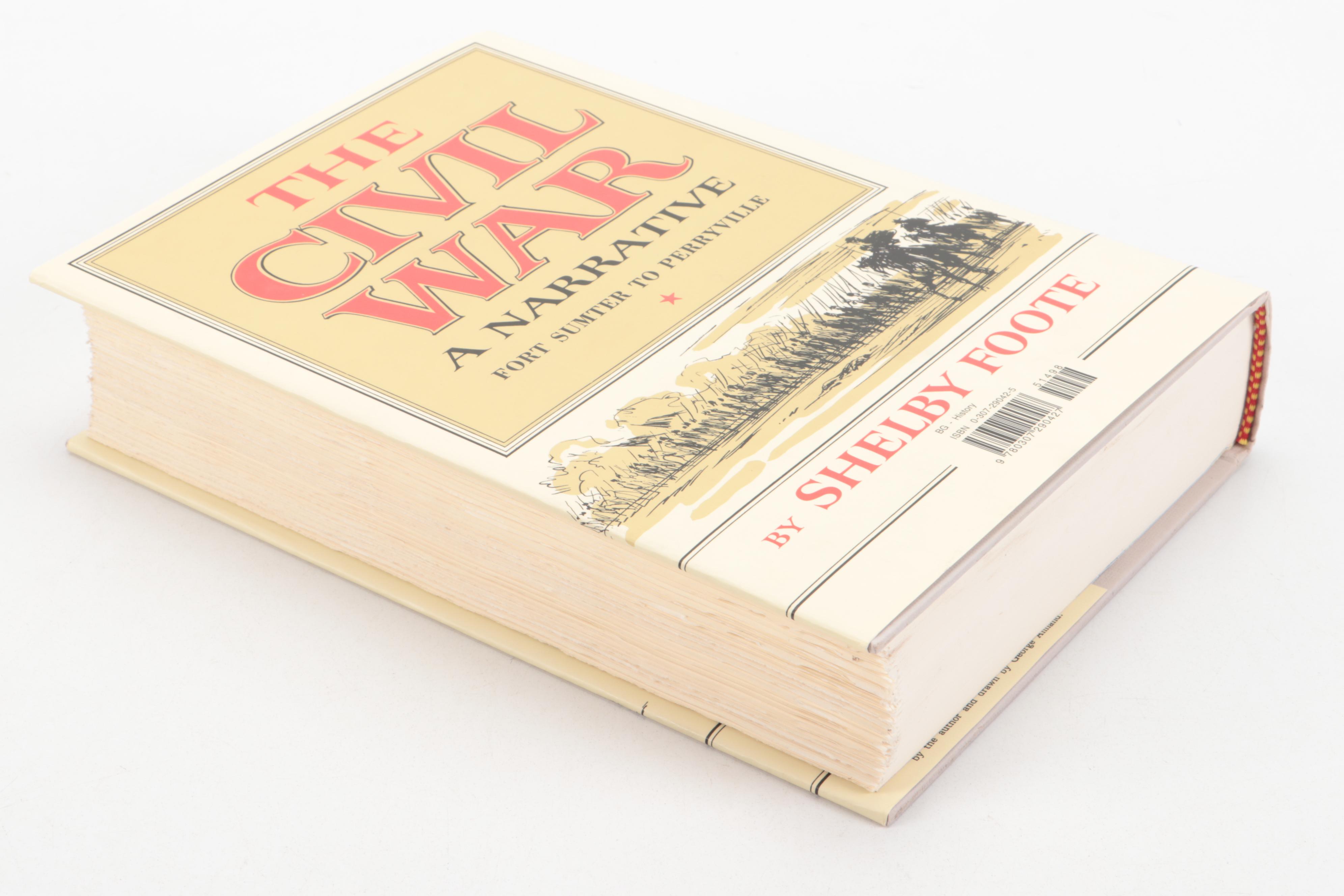 "The Civil War: A Narrative" Three-Volume Set by Shelby Foote, circa 1974