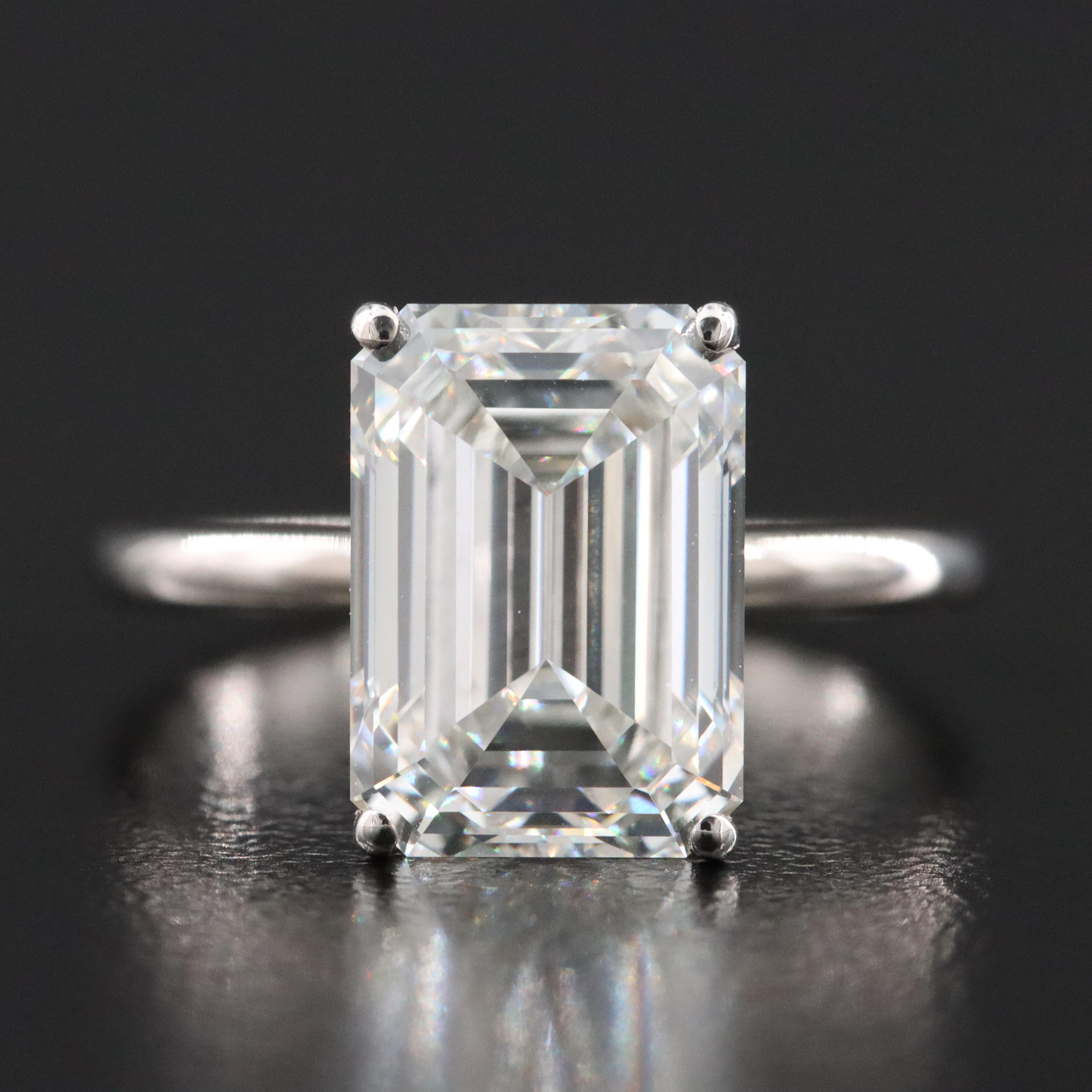 18K 5.08 CT Lab Grown Diamond Solitaire Ring with IGI Report