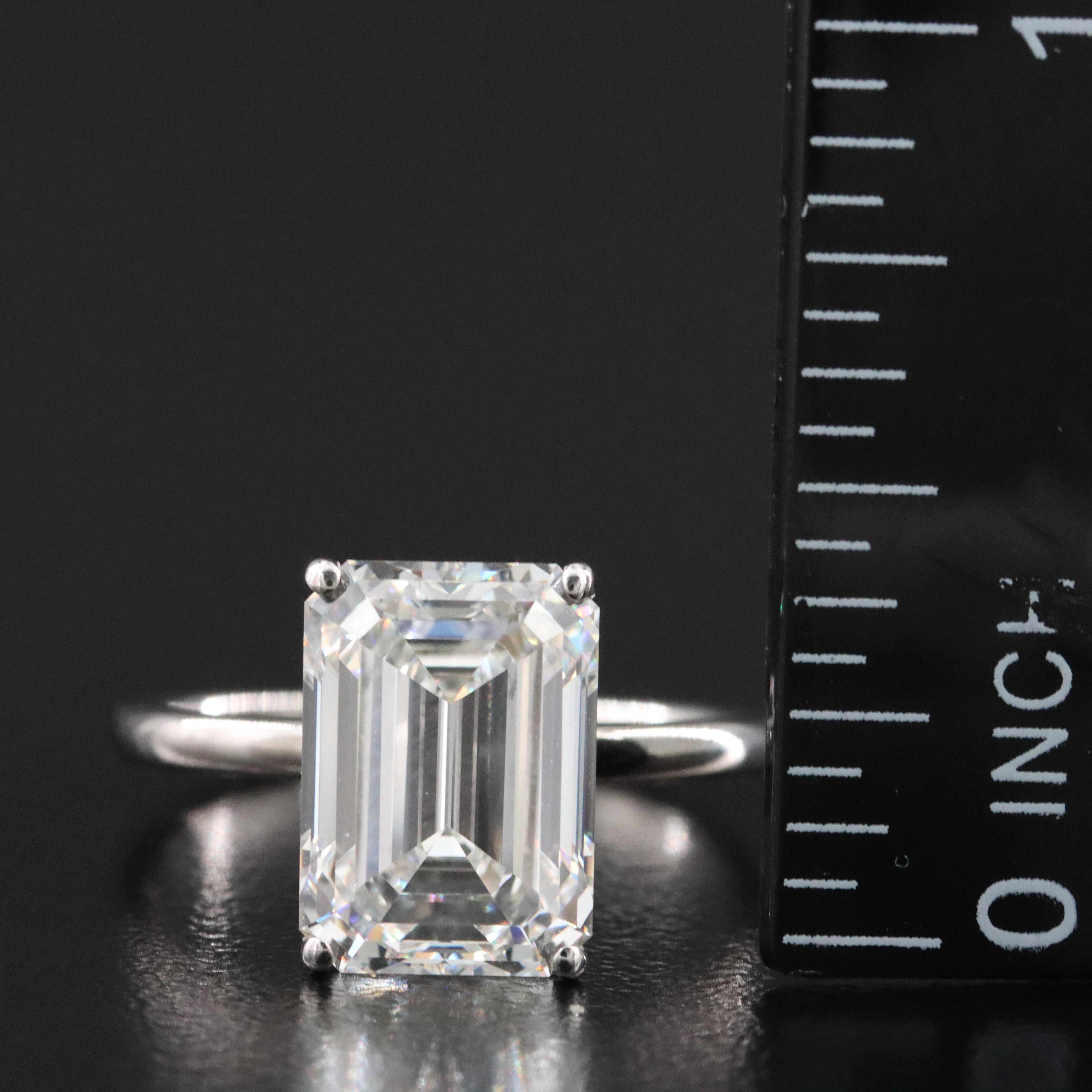 18K 5.08 CT Lab Grown Diamond Solitaire Ring with IGI Report