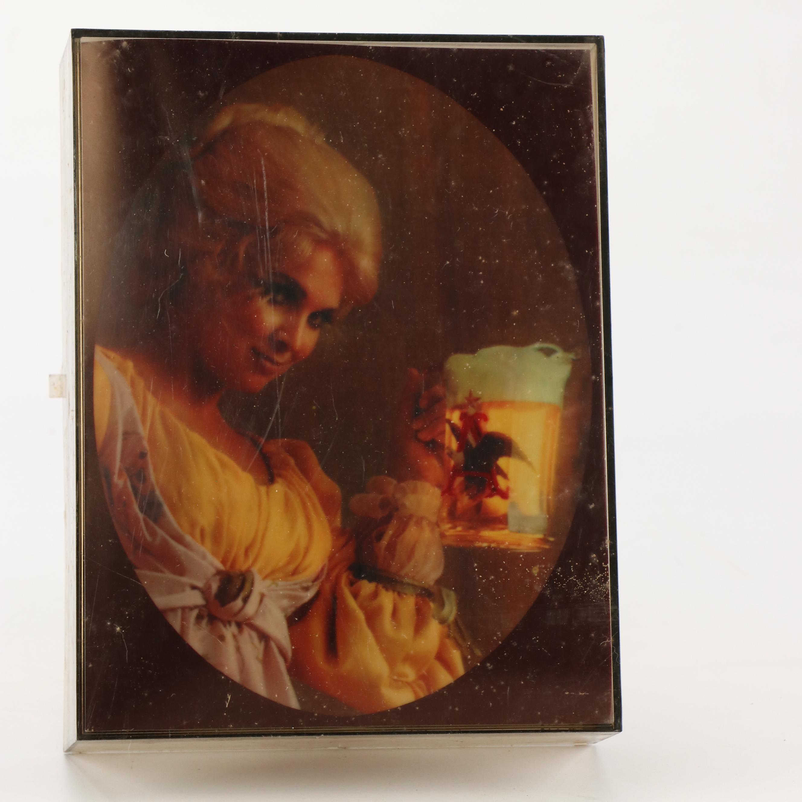 Illuminated Burger Beer Sign with Other Alcohol Advertising Signs