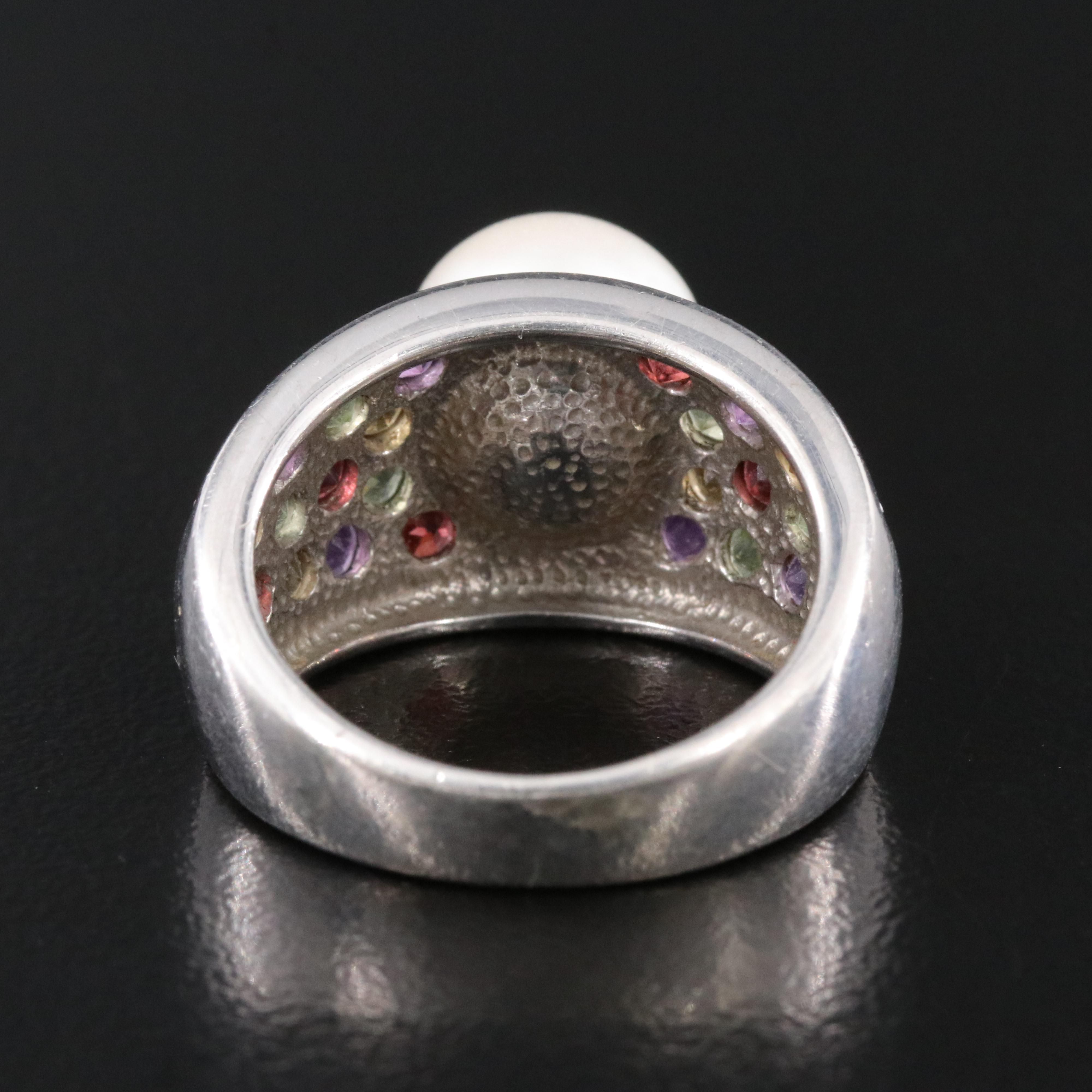 Honora Sterling Ring Including Pearl, Peridot and Garnet