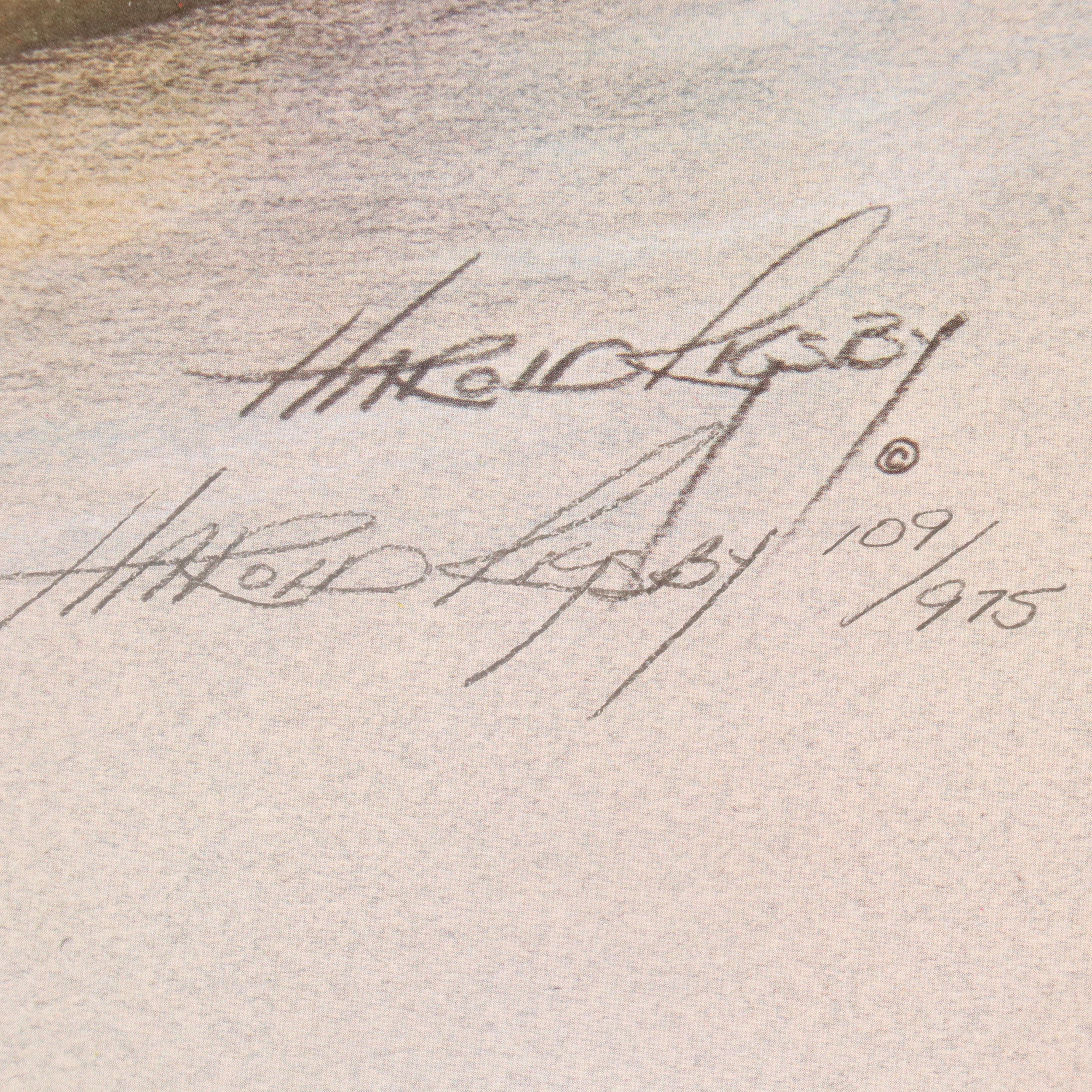 Harold Rigsby Offset Lithograph of Wood Duck