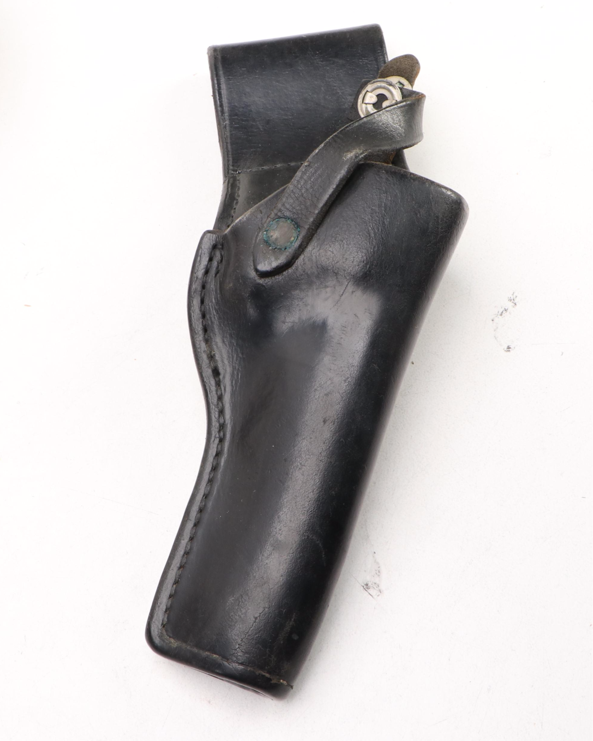 Cabelas, Don Hume, and Other Leather Handgun Holsters with Powder Horn
