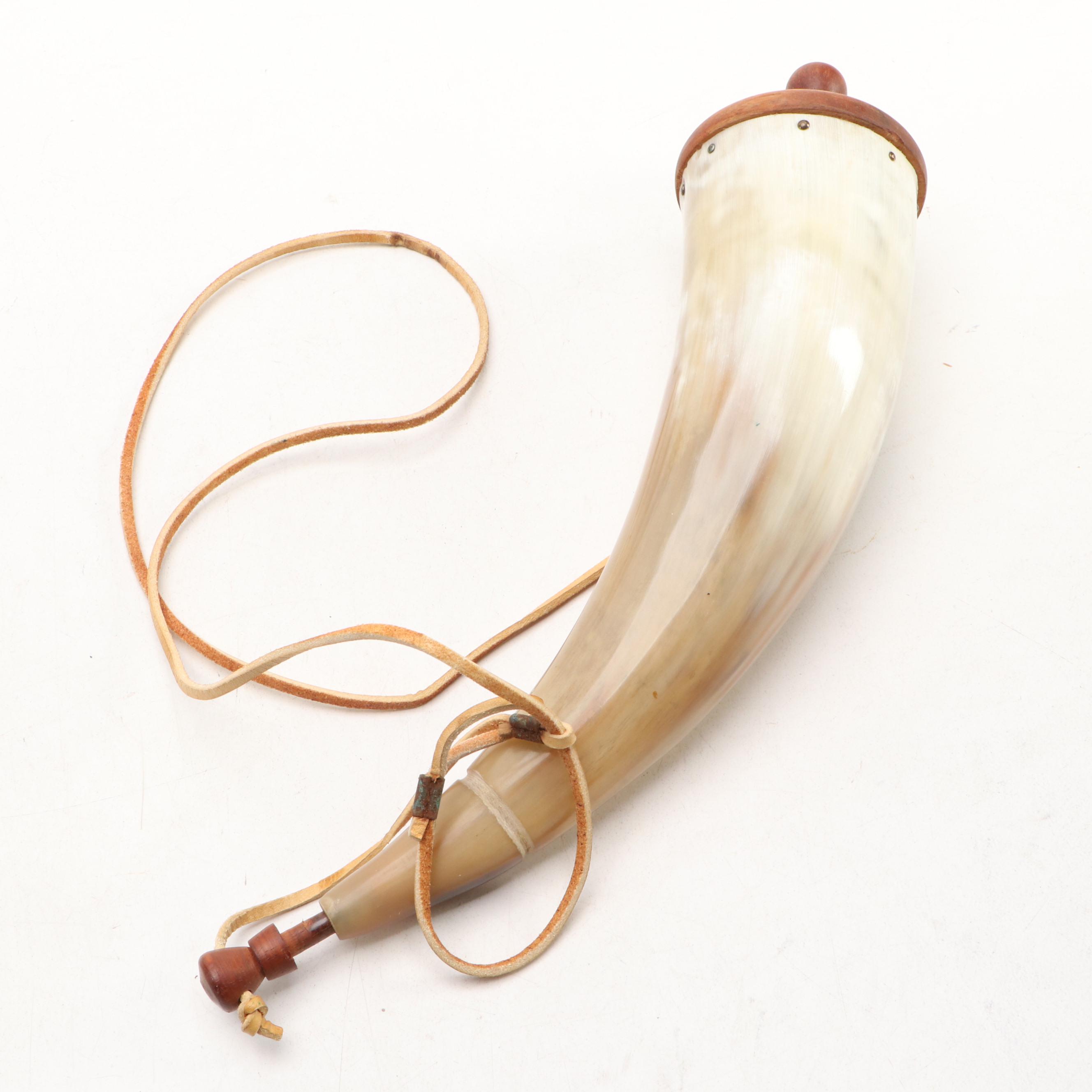 Cabelas, Don Hume, and Other Leather Handgun Holsters with Powder Horn