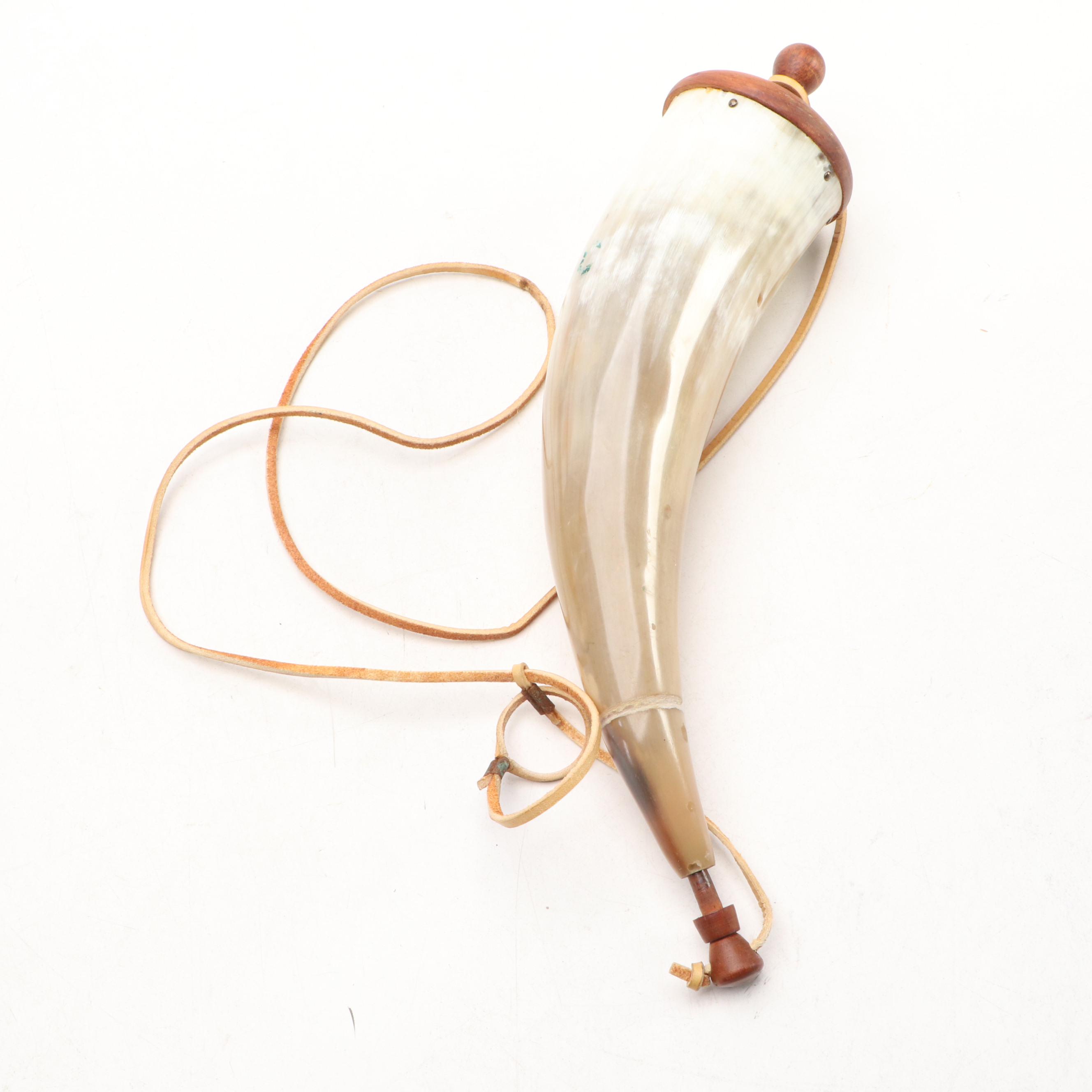 Cabelas, Don Hume, and Other Leather Handgun Holsters with Powder Horn