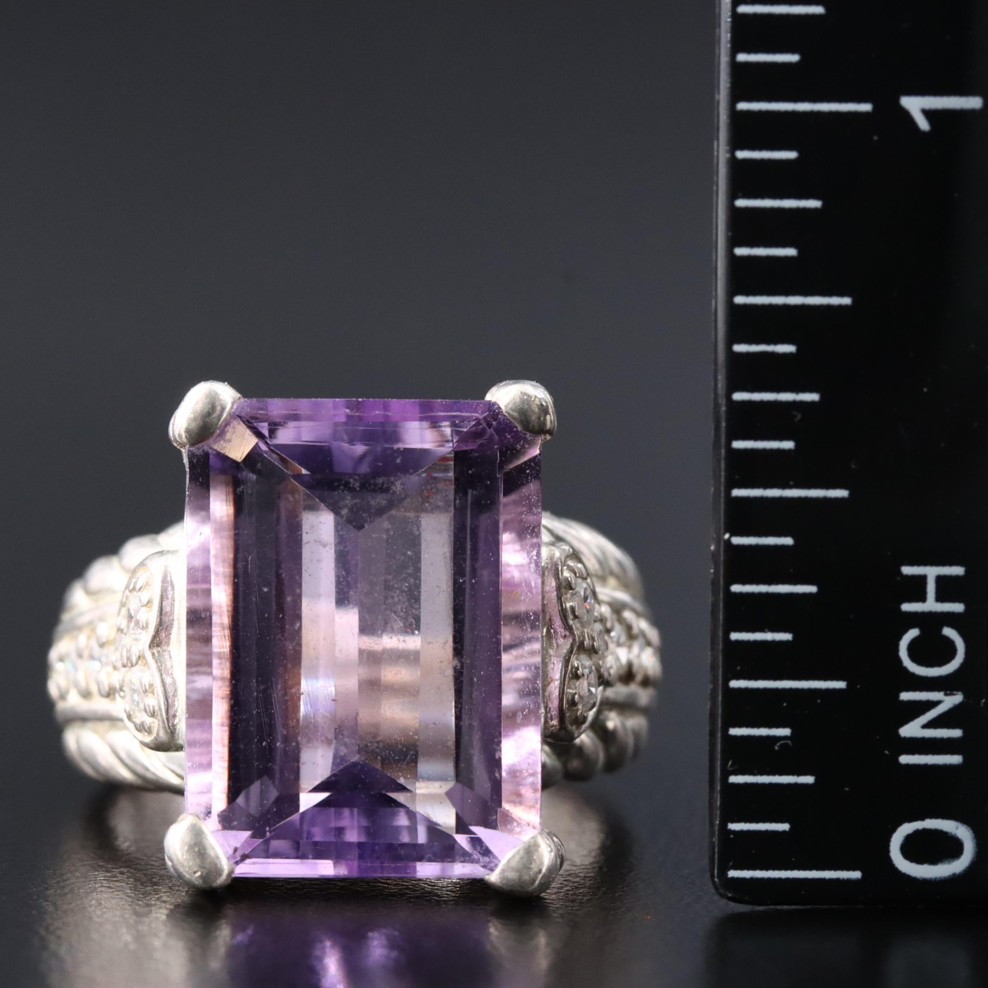 Judith Ripka Sterling Amethyst and CZ Ring and Necklaces