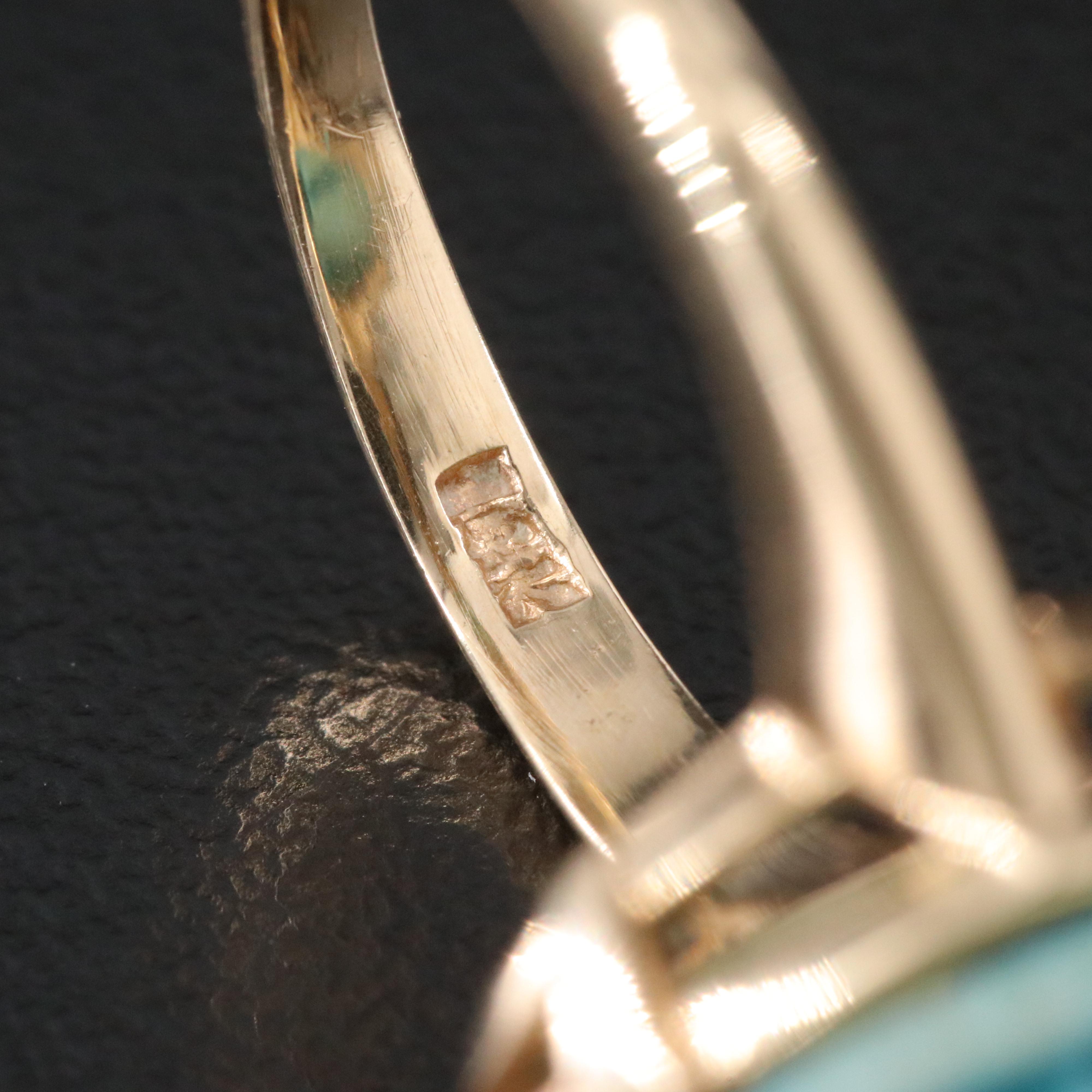 14K Faience Scarab Ring