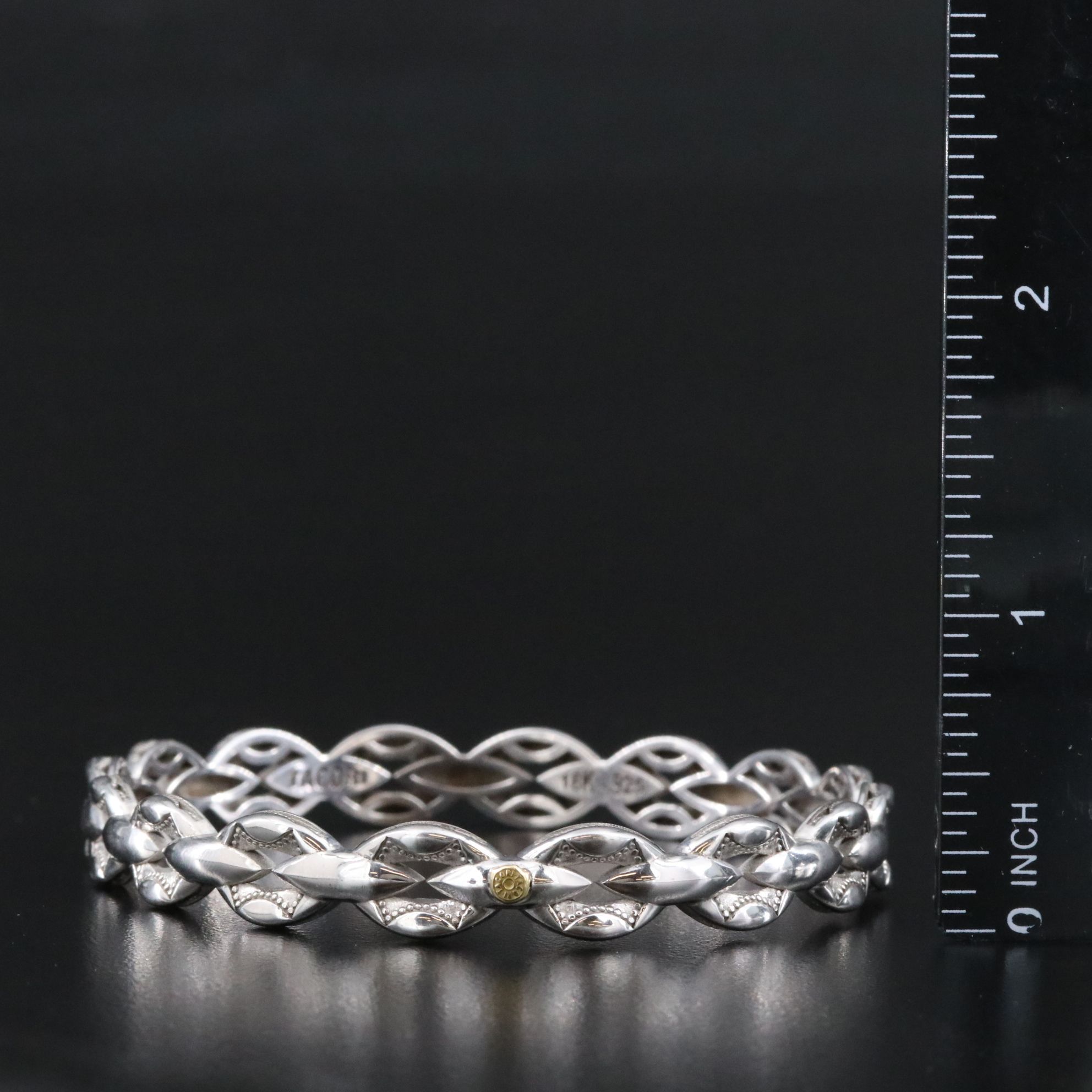 Tacori Sterling Engraved Chain Link Bangle Bracelet