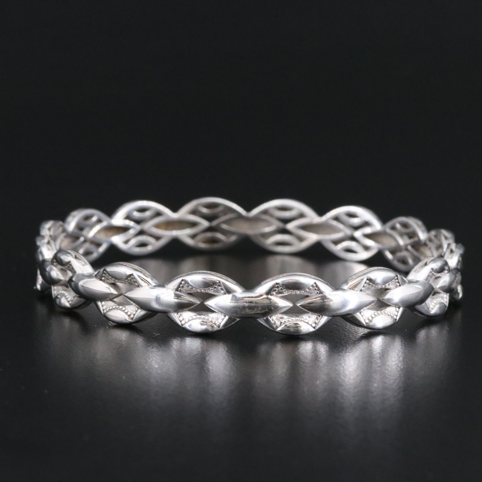 Tacori Sterling Engraved Chain Link Bangle Bracelet