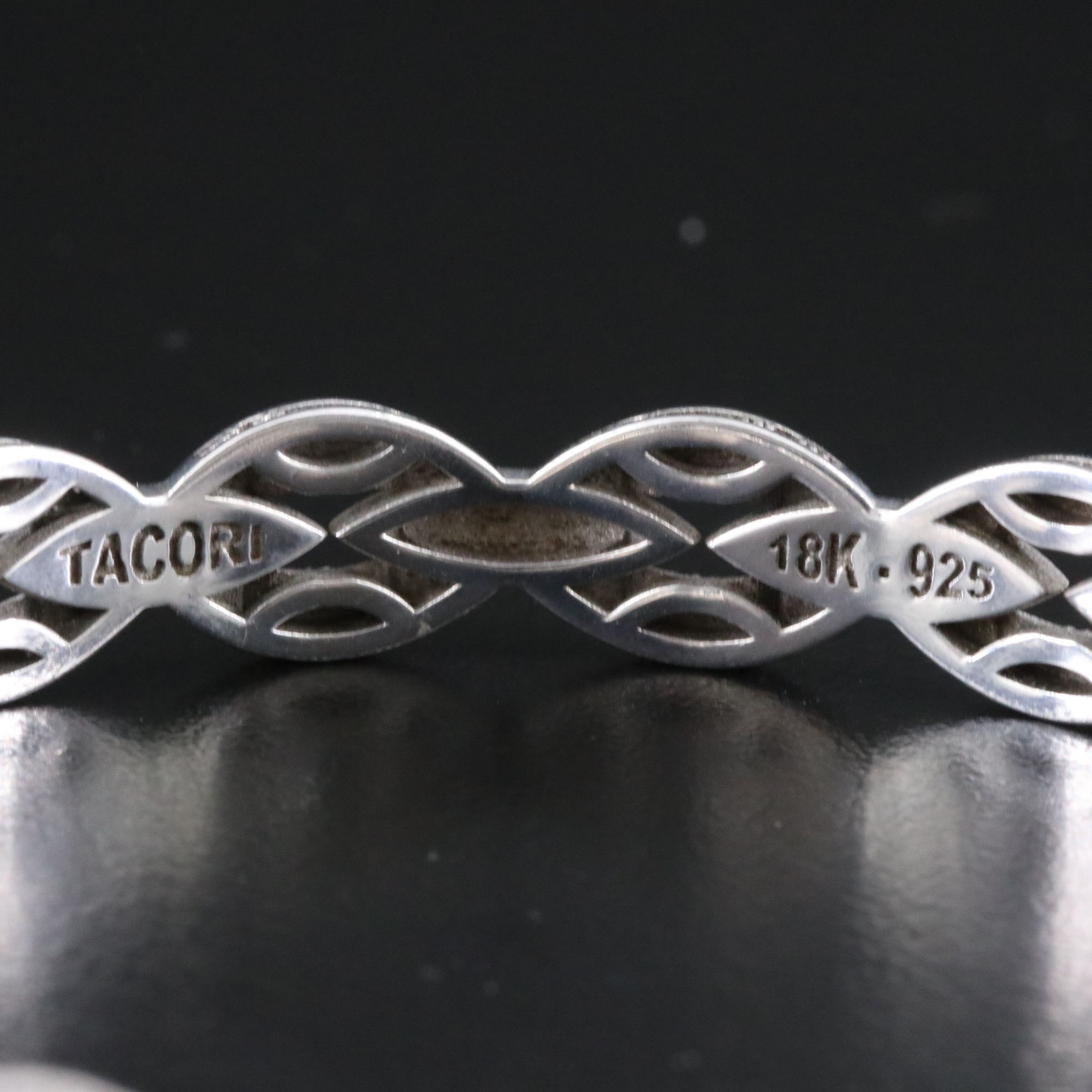 Tacori Sterling Engraved Chain Link Bangle Bracelet