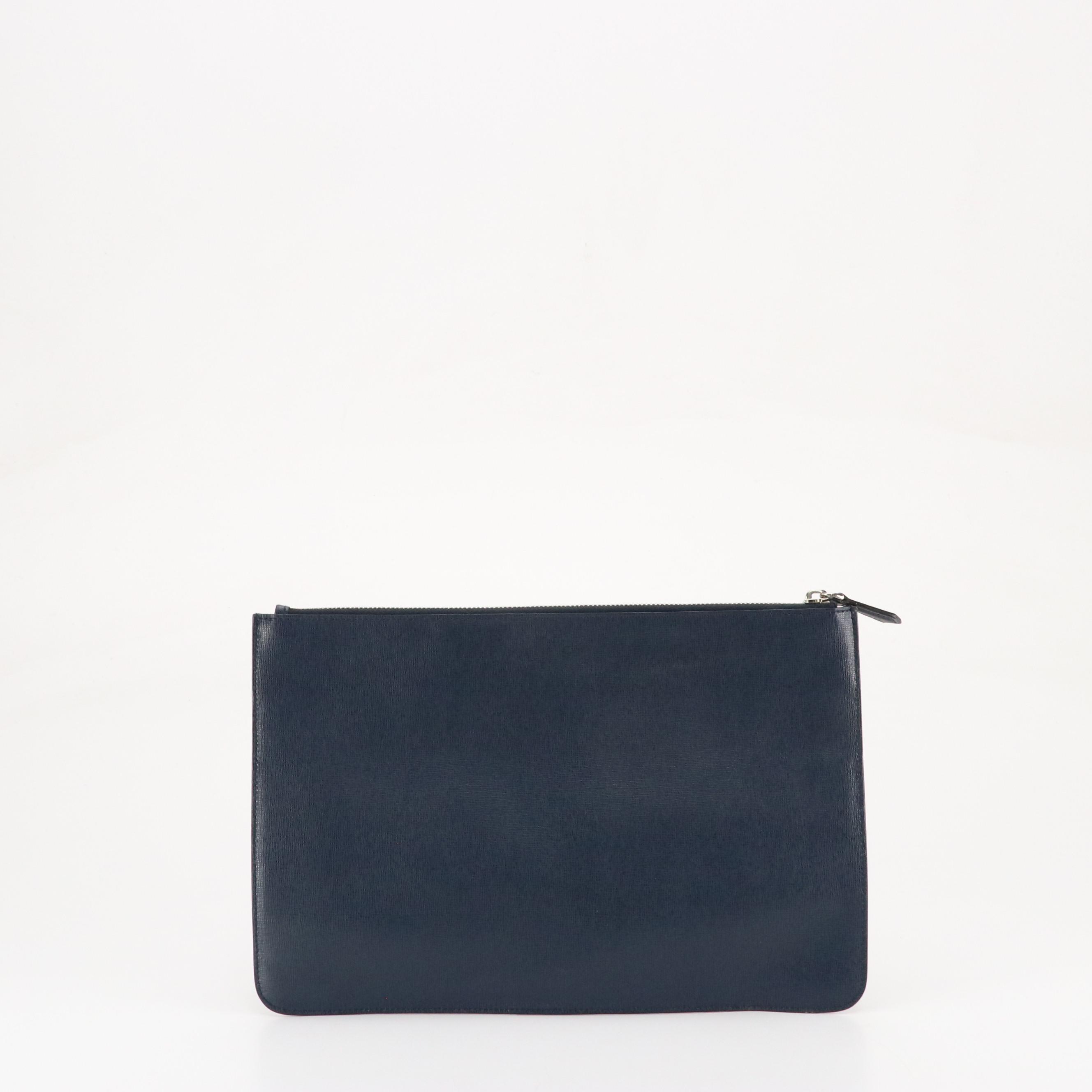 Fendi Monster Eyes Zip Pouch in Multicolor Textured Leather