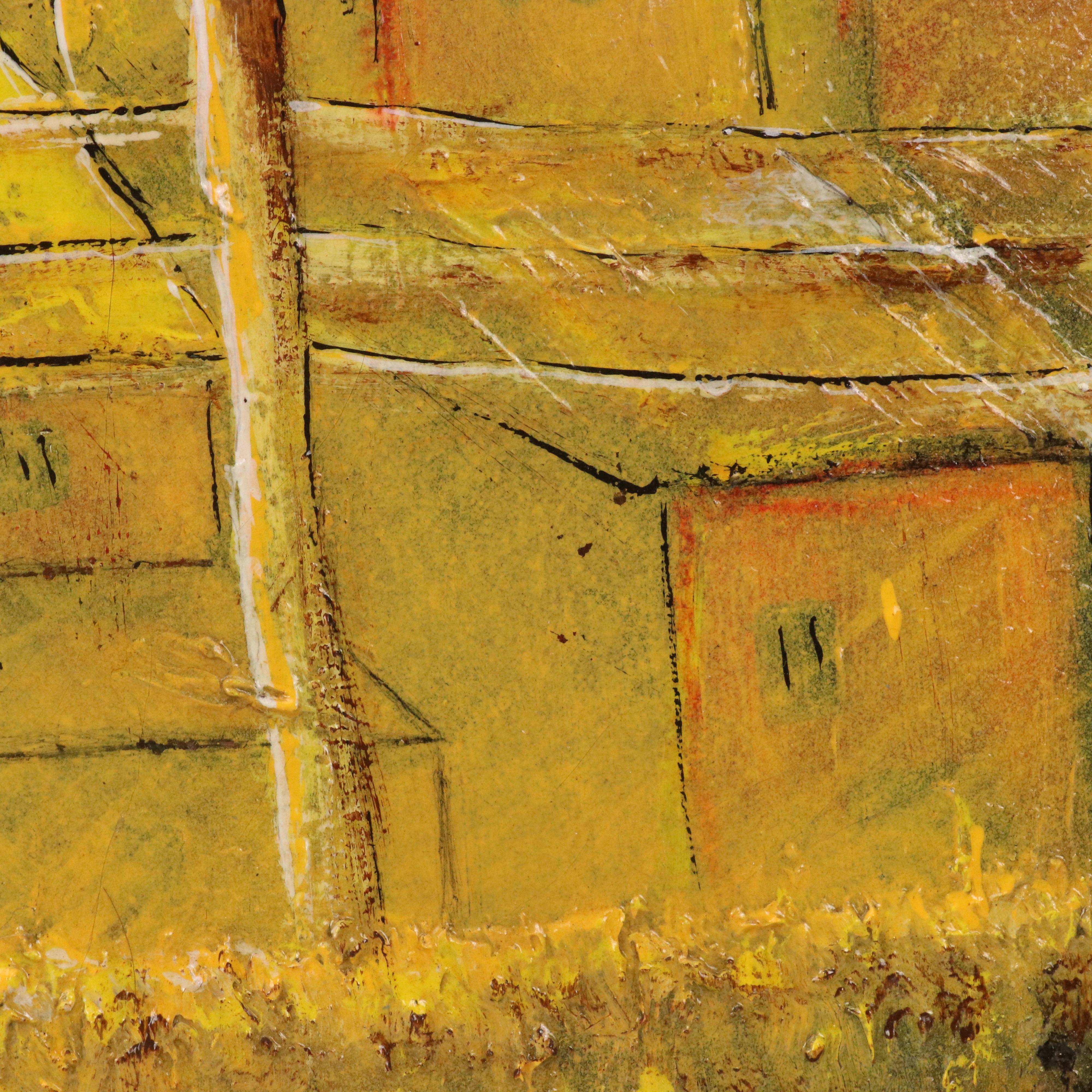 Reynold J. Falce Impasto Oil Painting "Canadian Wheat at Dusk," 1990