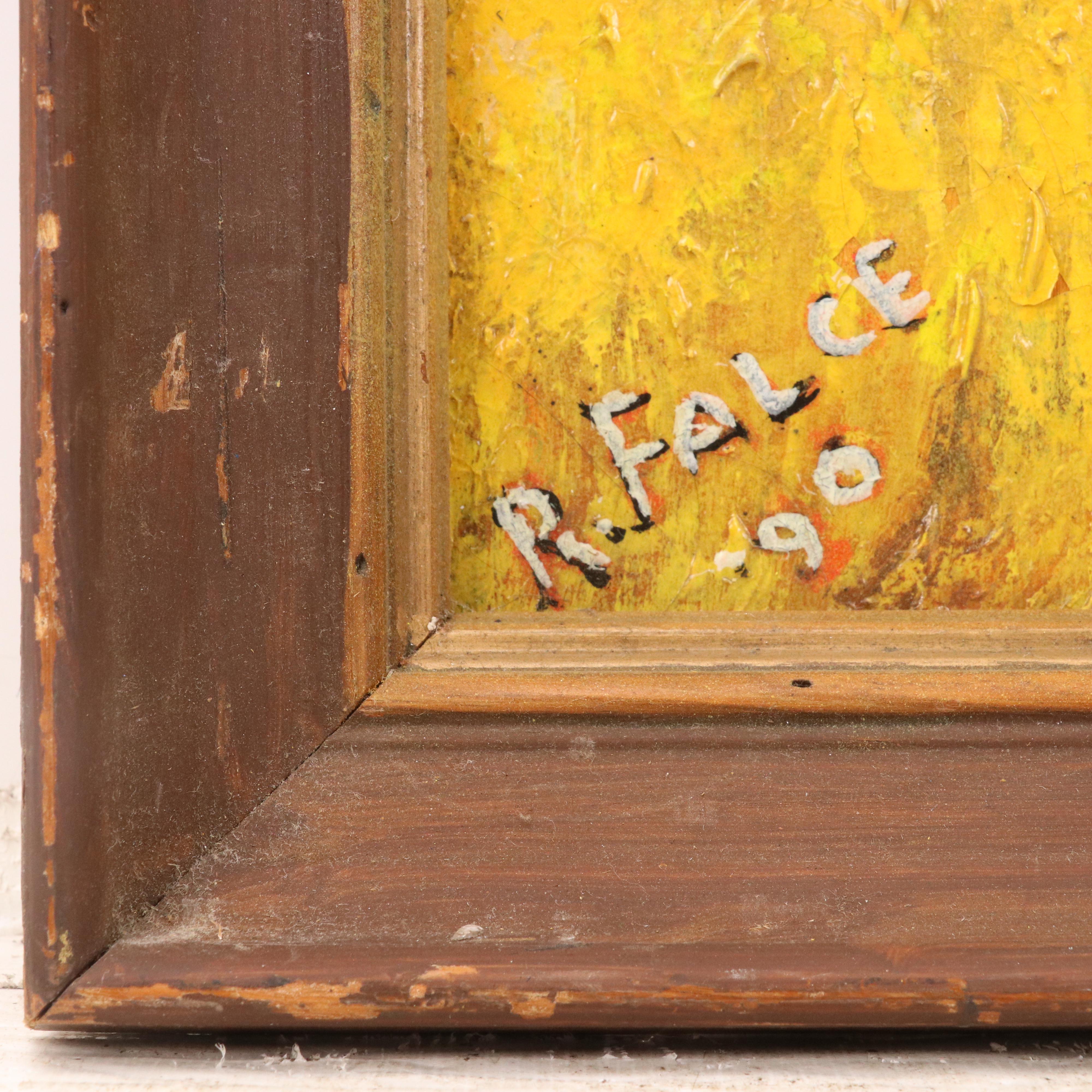 Reynold J. Falce Impasto Oil Painting "Canadian Wheat at Dusk," 1990