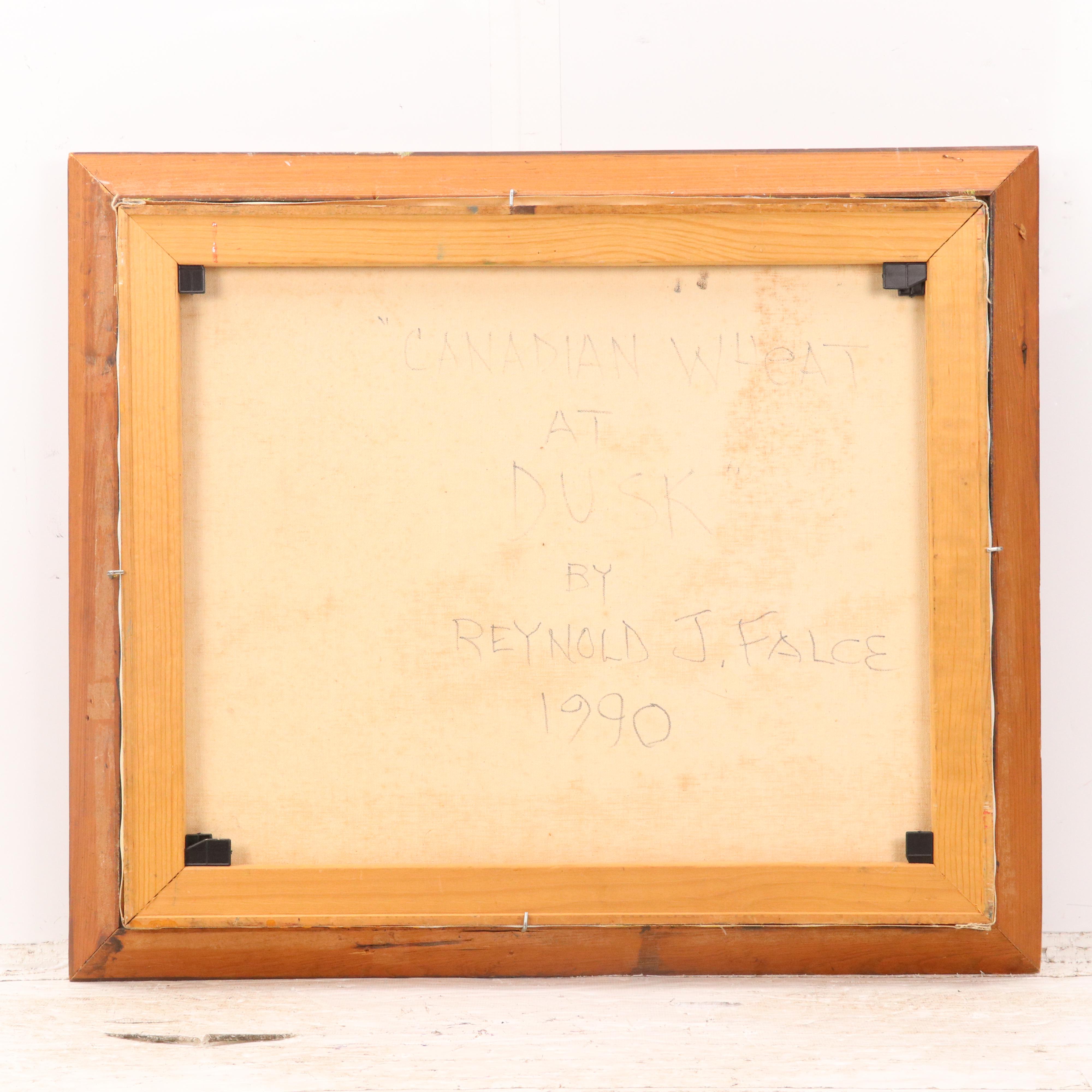 Reynold J. Falce Impasto Oil Painting "Canadian Wheat at Dusk," 1990