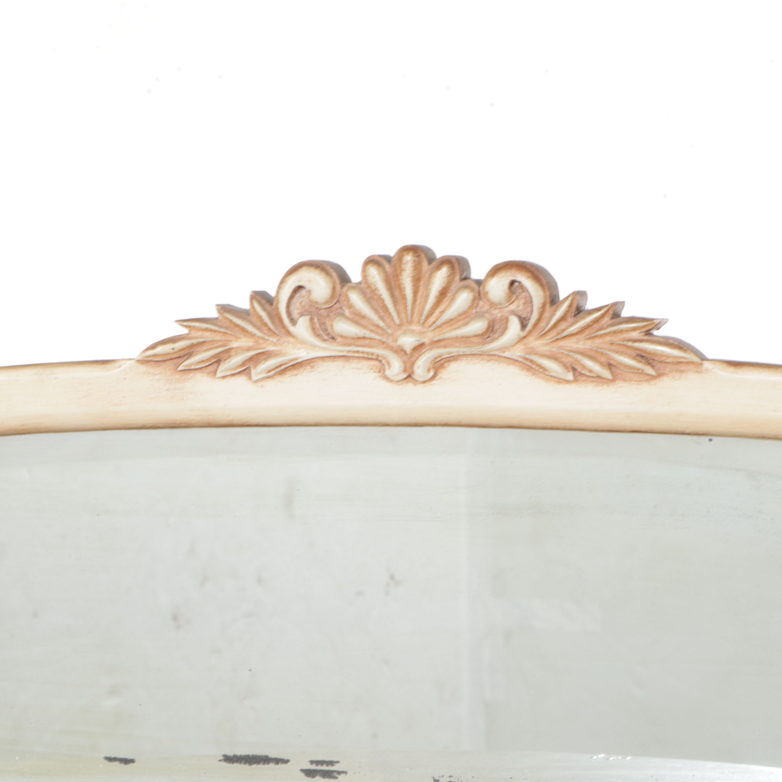 White Painted Wood Bow Front Curio Cabinet