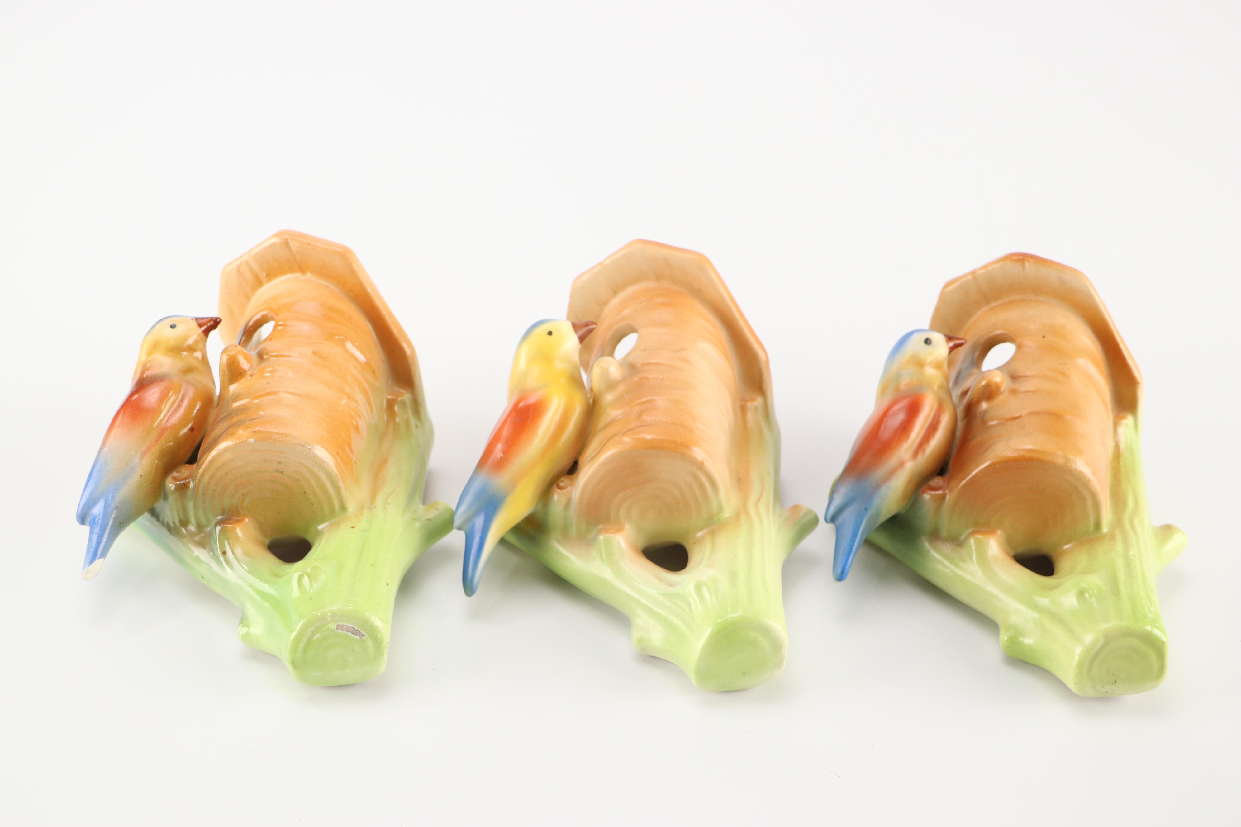Ceramic Bird Form Wall Pockets, Early to Mid-20th Century