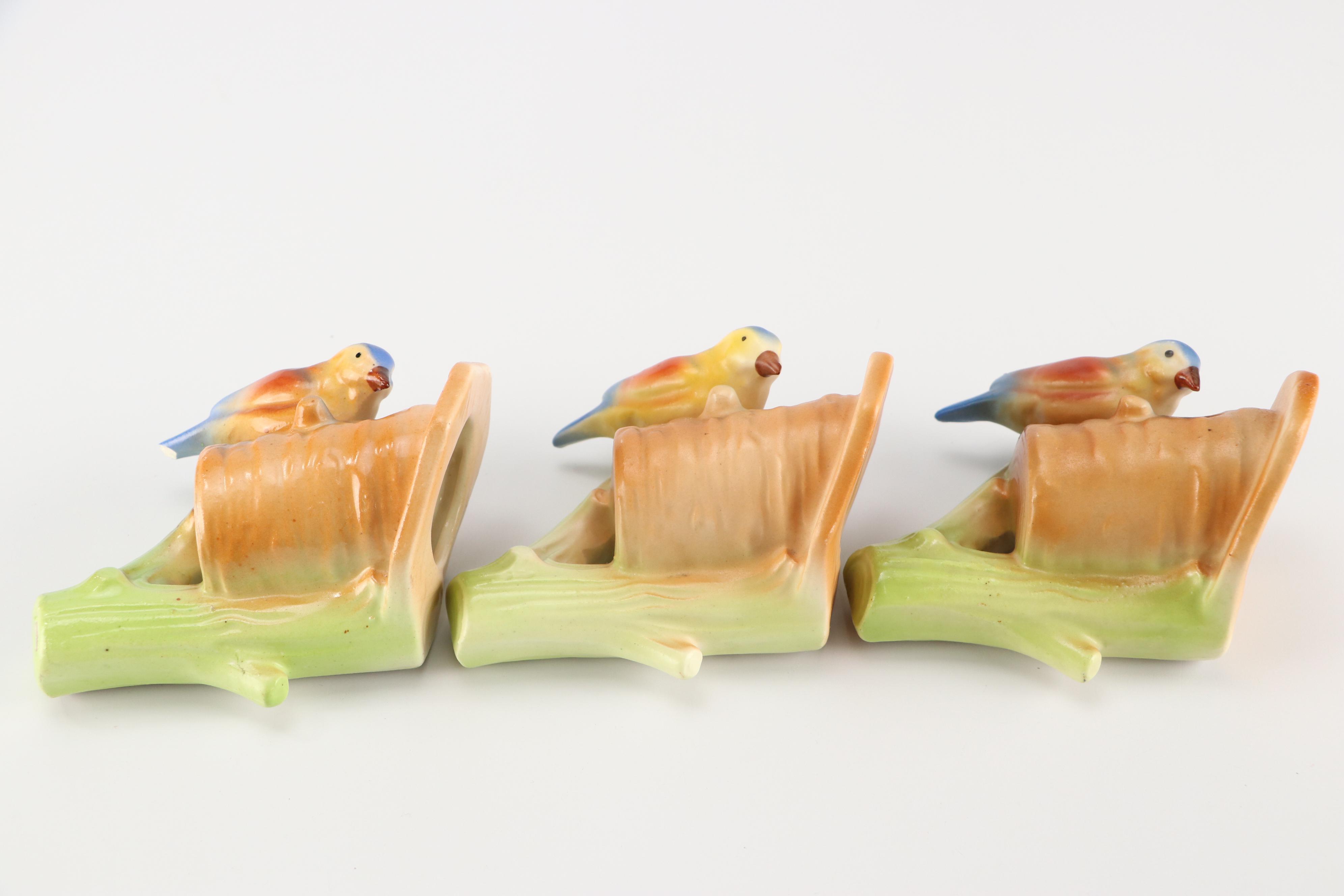 Ceramic Bird Form Wall Pockets, Early to Mid-20th Century