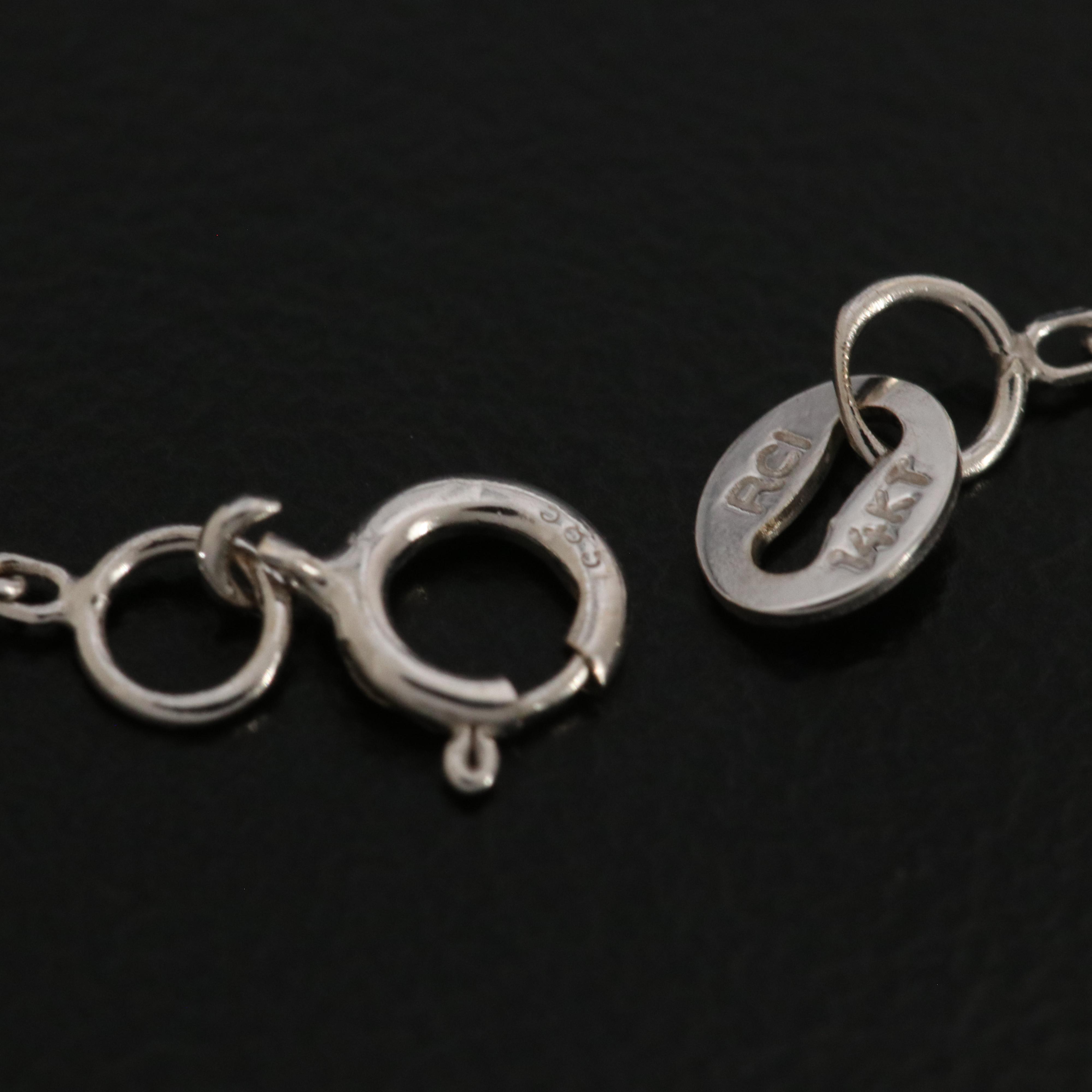 14K CZ Station Necklace