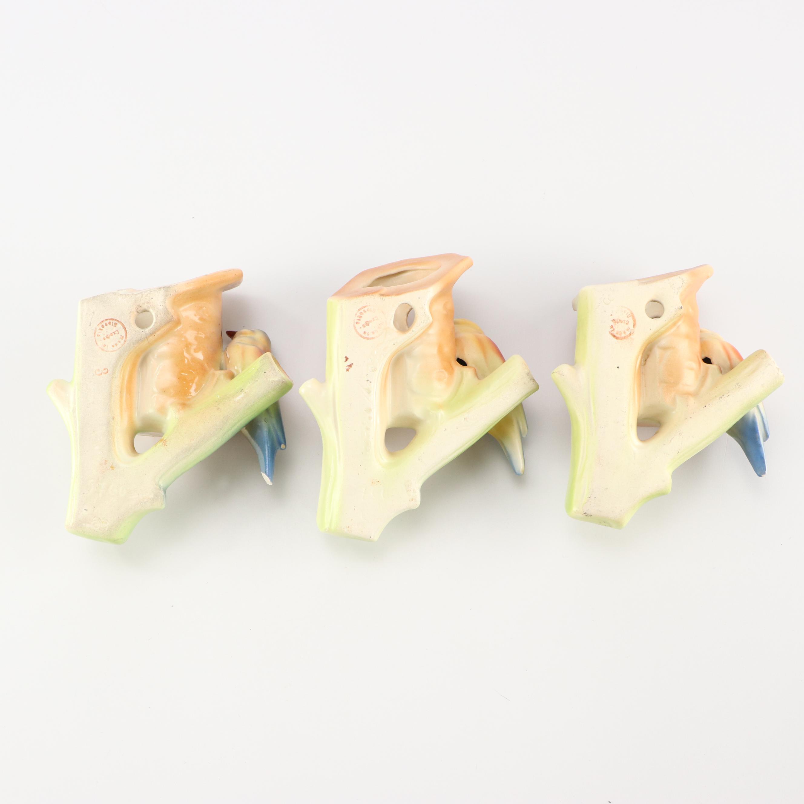 Ceramic Bird Form Wall Pockets, Early to Mid-20th Century