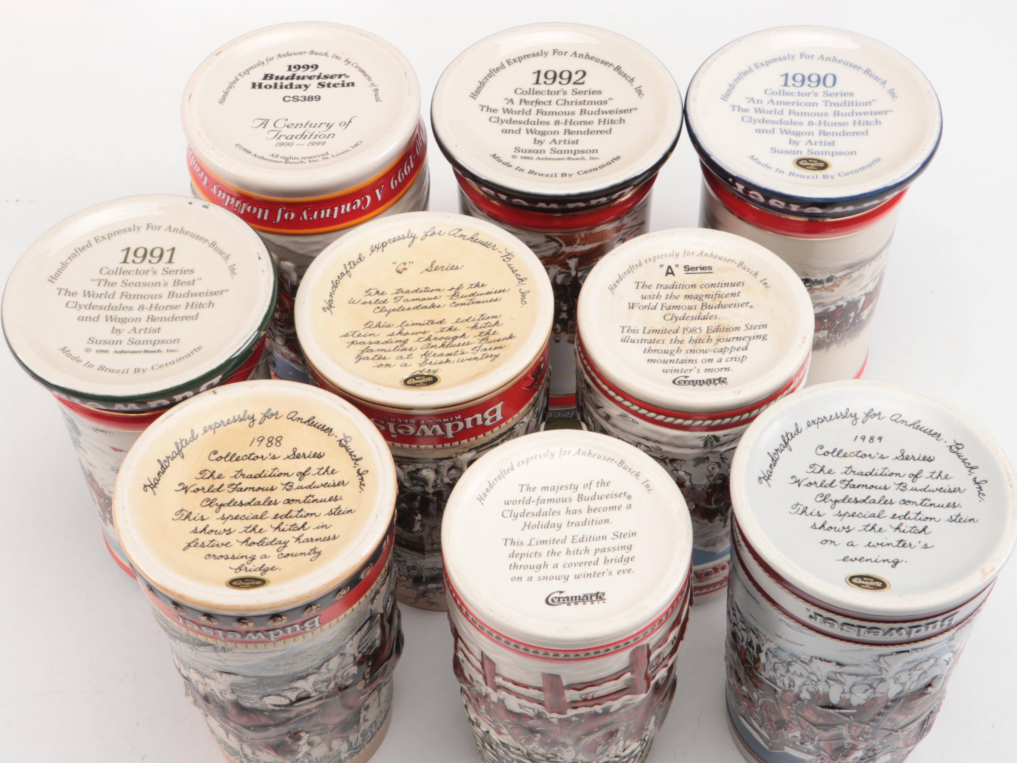 Novelty Christmas Budweiser Beer Steins