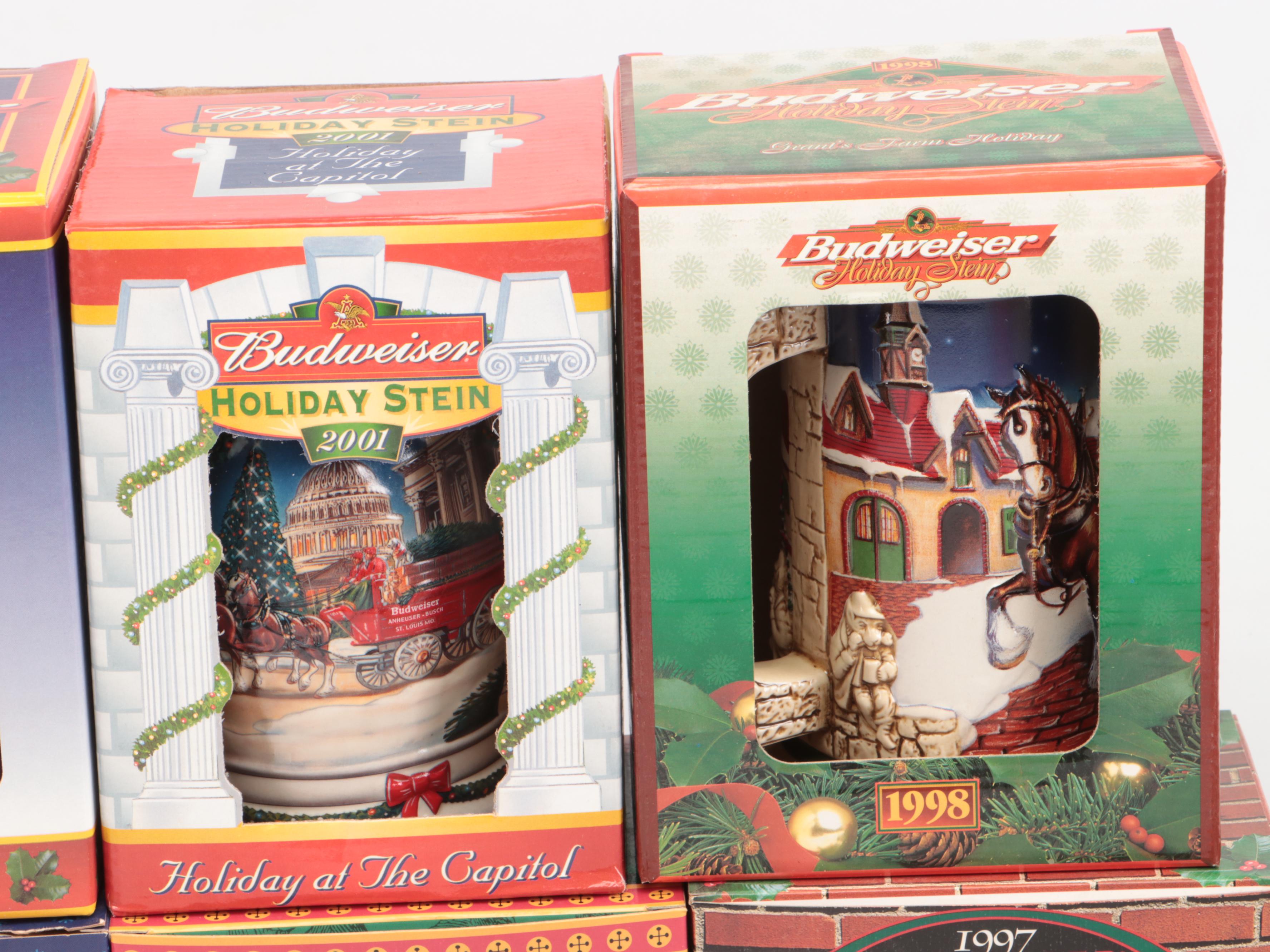 Novelty Christmas Budweiser Beer Steins