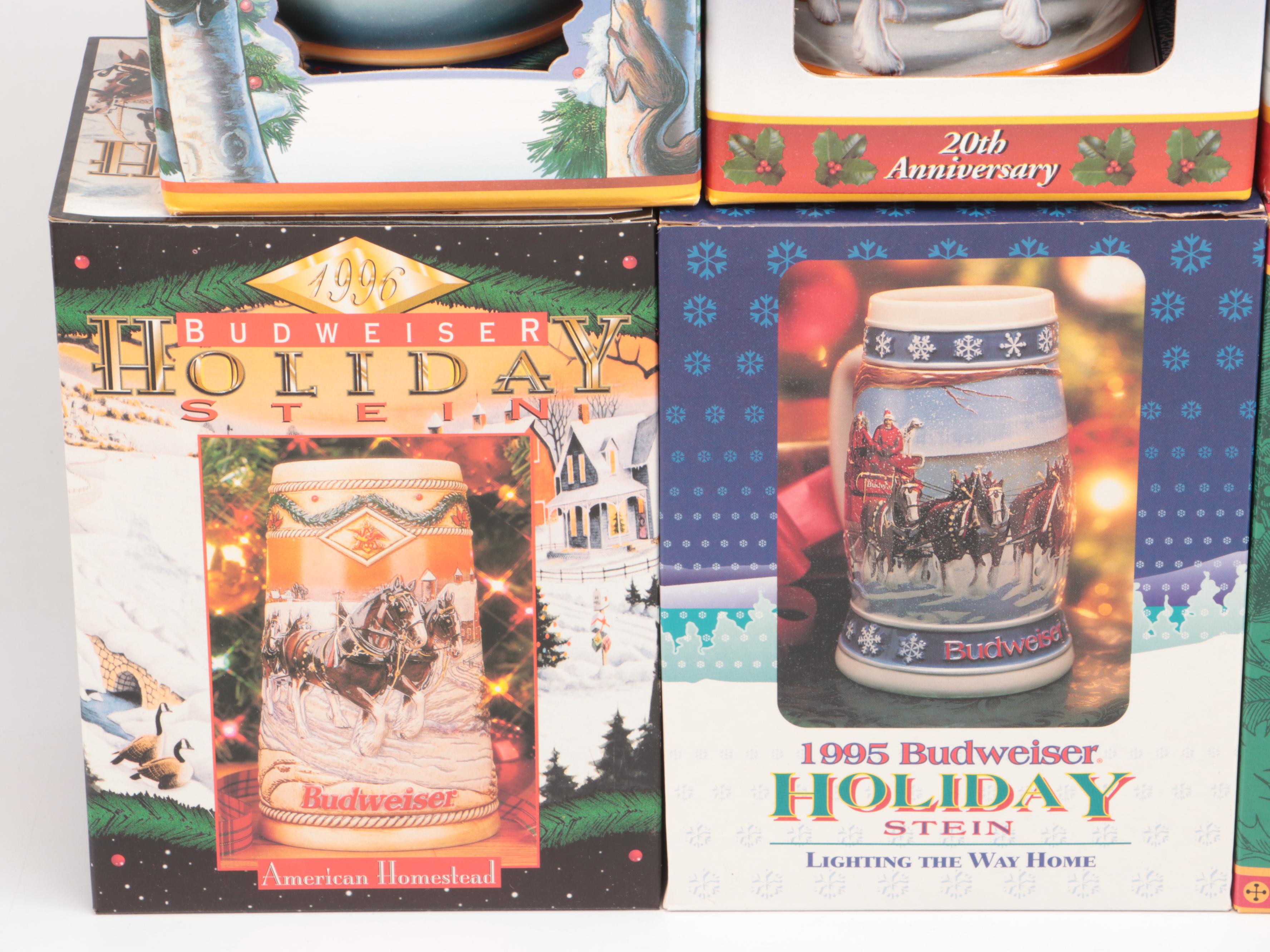 Novelty Christmas Budweiser Beer Steins