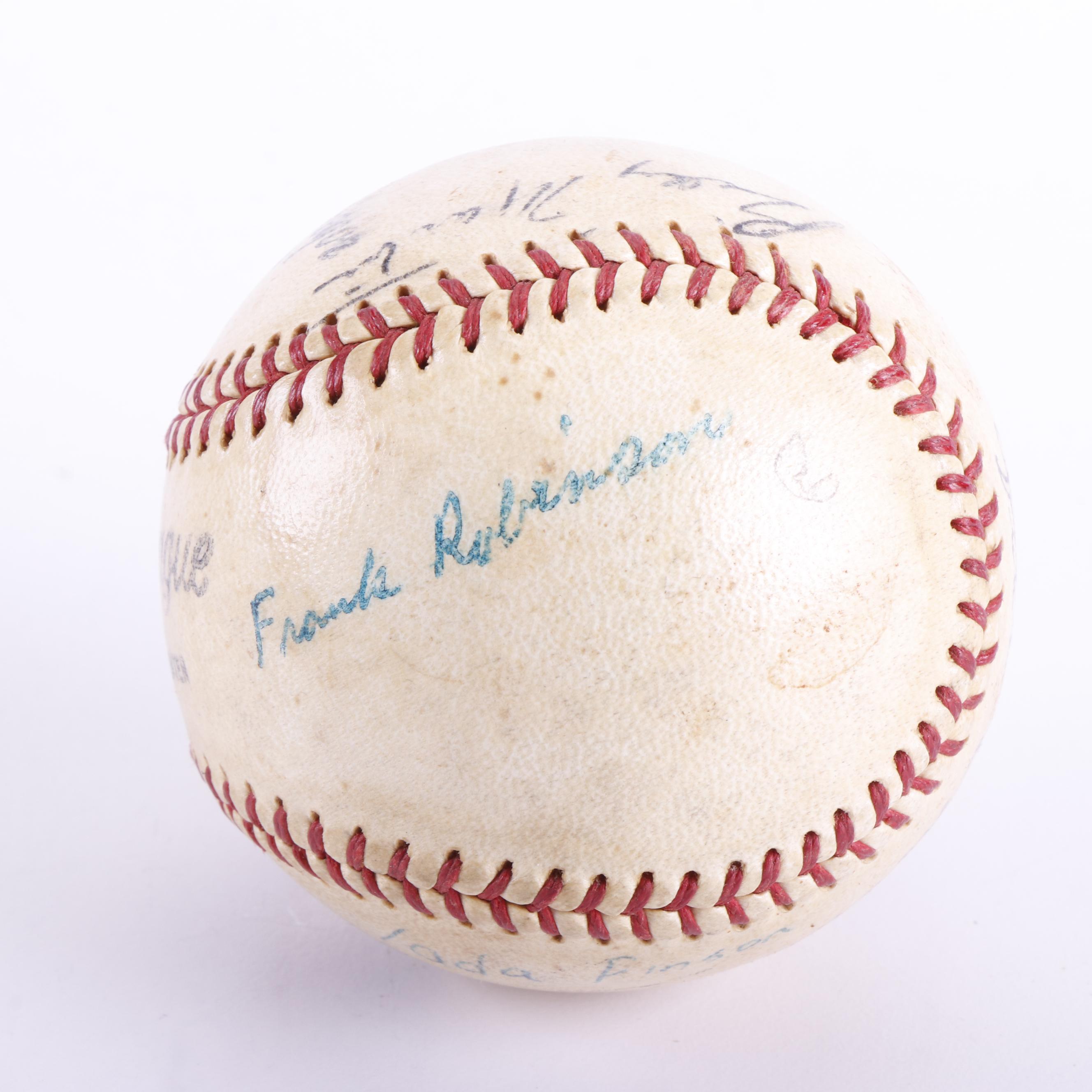 1960 Cincinnati Reds Team Signed Baseball with Glove and More