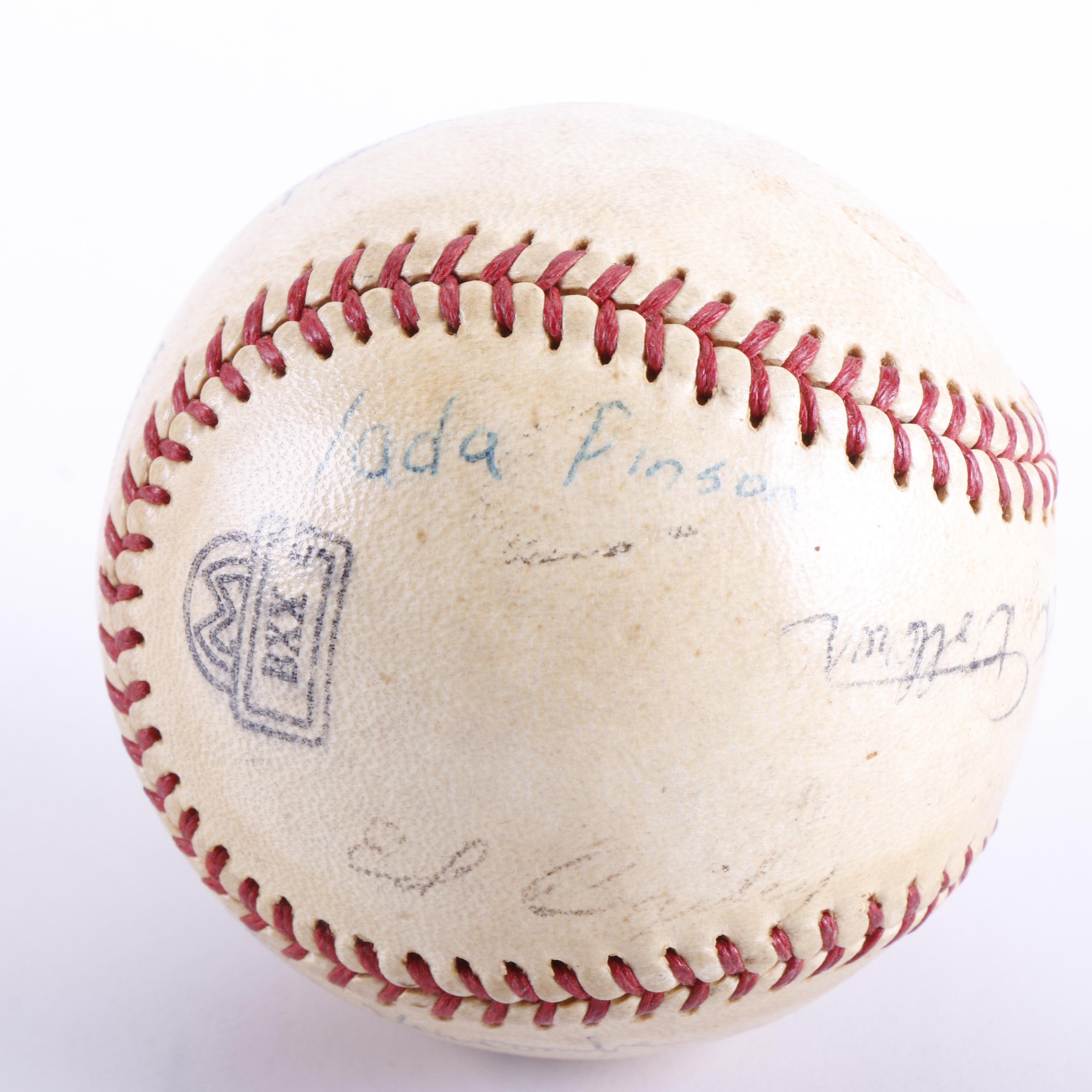 1960 Cincinnati Reds Team Signed Baseball with Glove and More