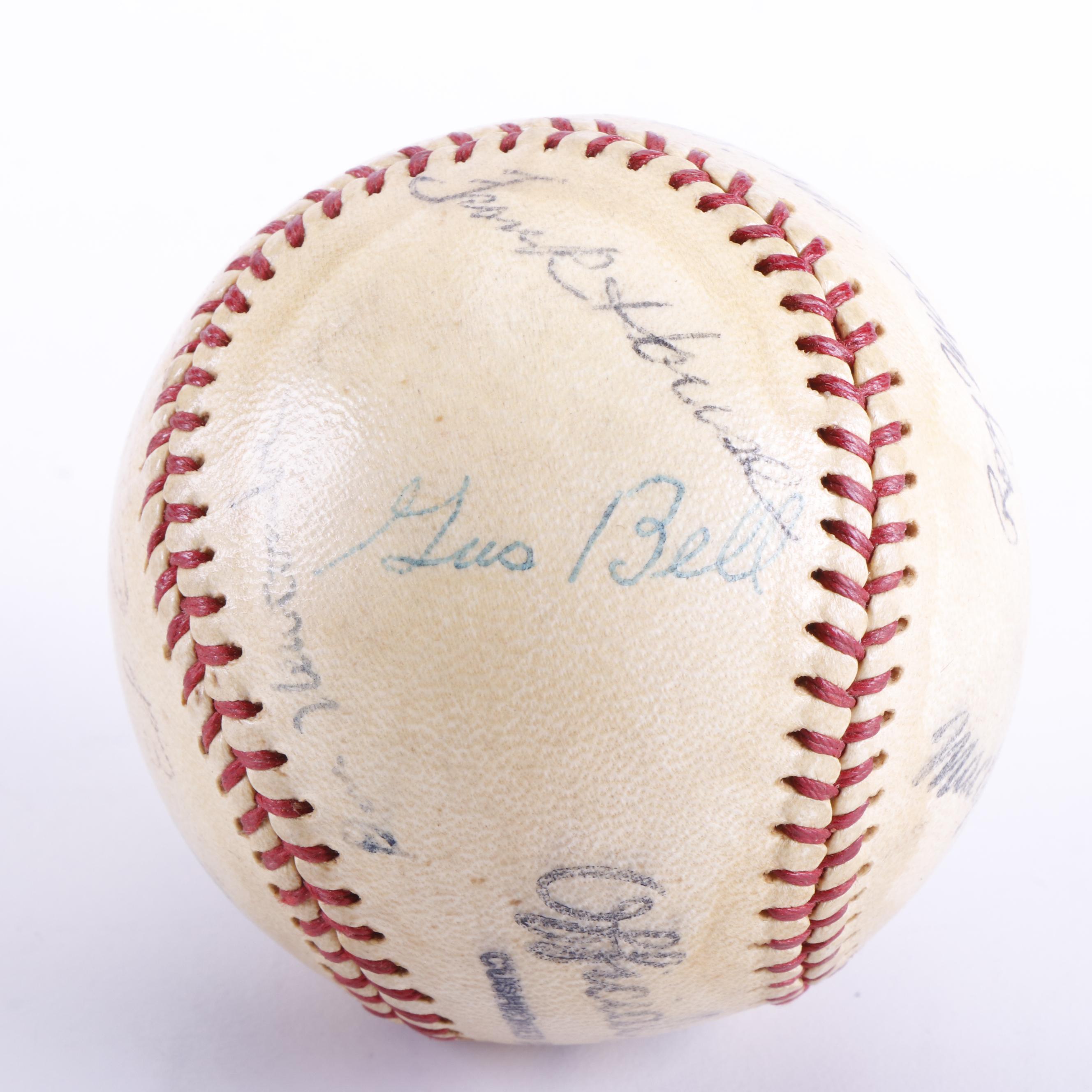 1960 Cincinnati Reds Team Signed Baseball with Glove and More