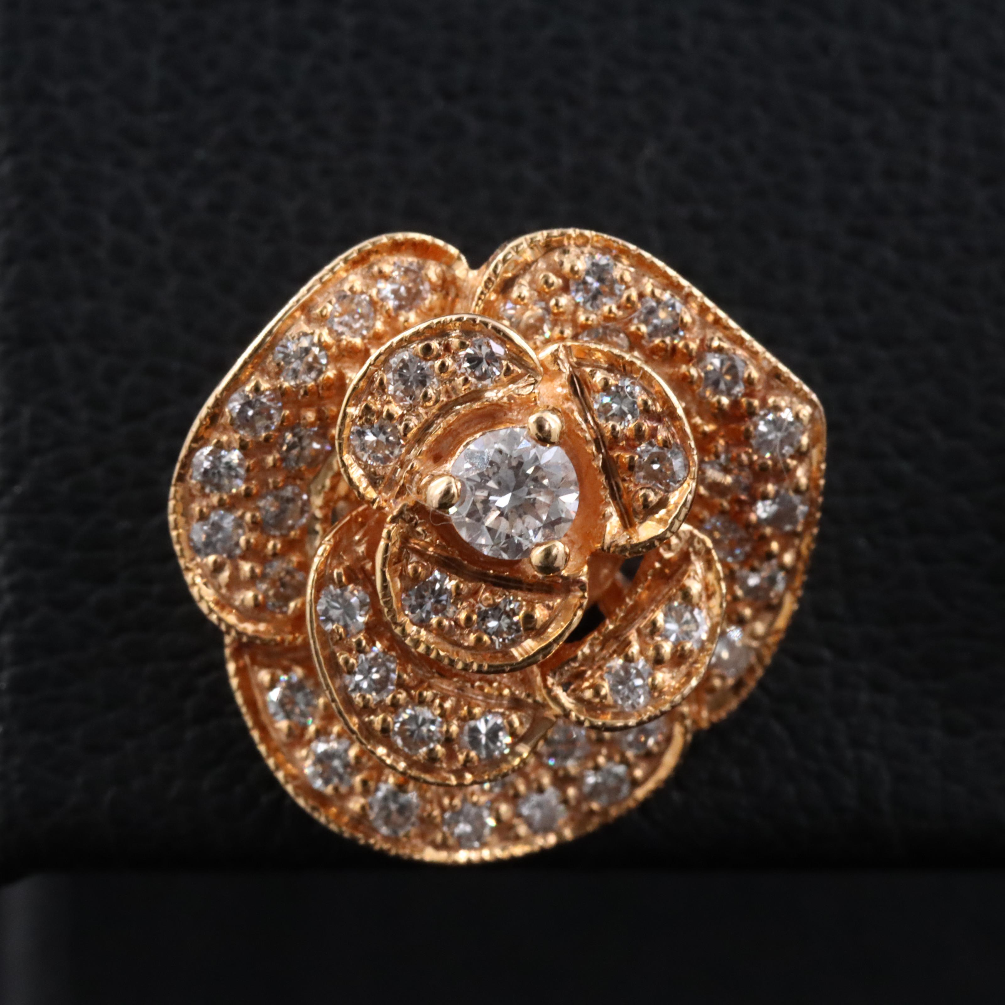 Le Vian 14K Rose Gold 0.76 CTW Diamond Flower Earrings