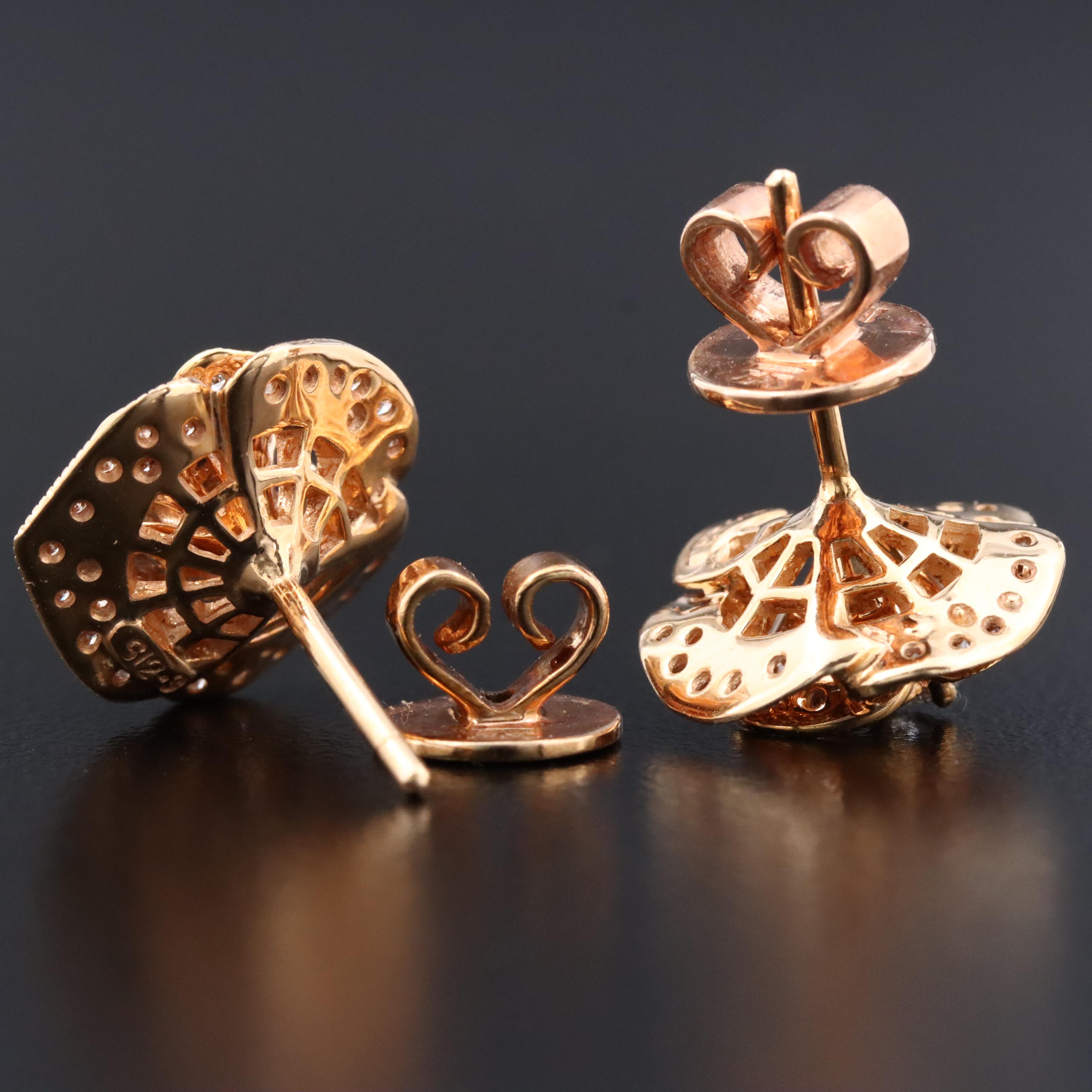 Le Vian 14K Rose Gold 0.76 CTW Diamond Flower Earrings