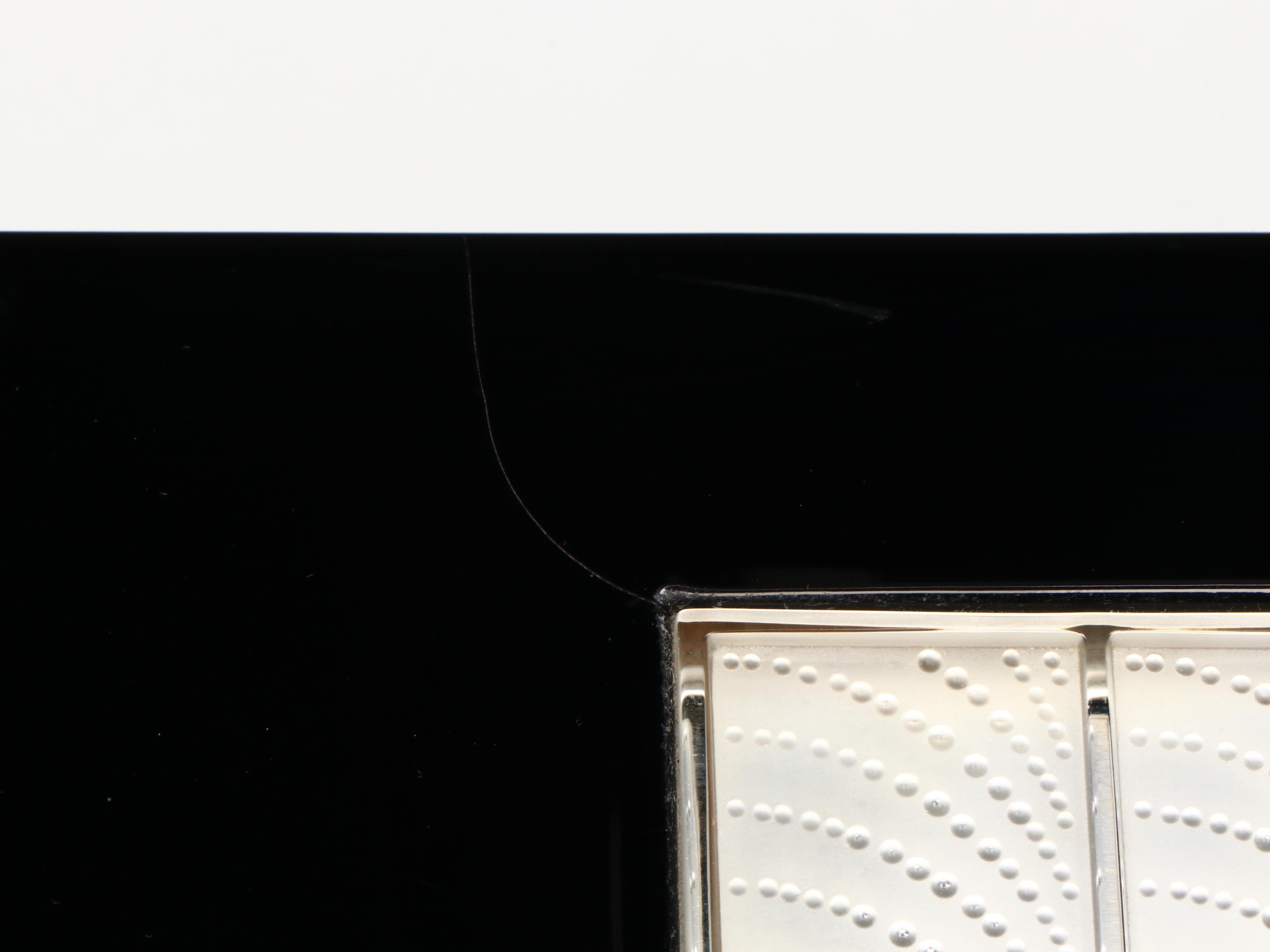 Lalique "Madison" Crystal and Black Lacquered Sycamore Humidor, 1999