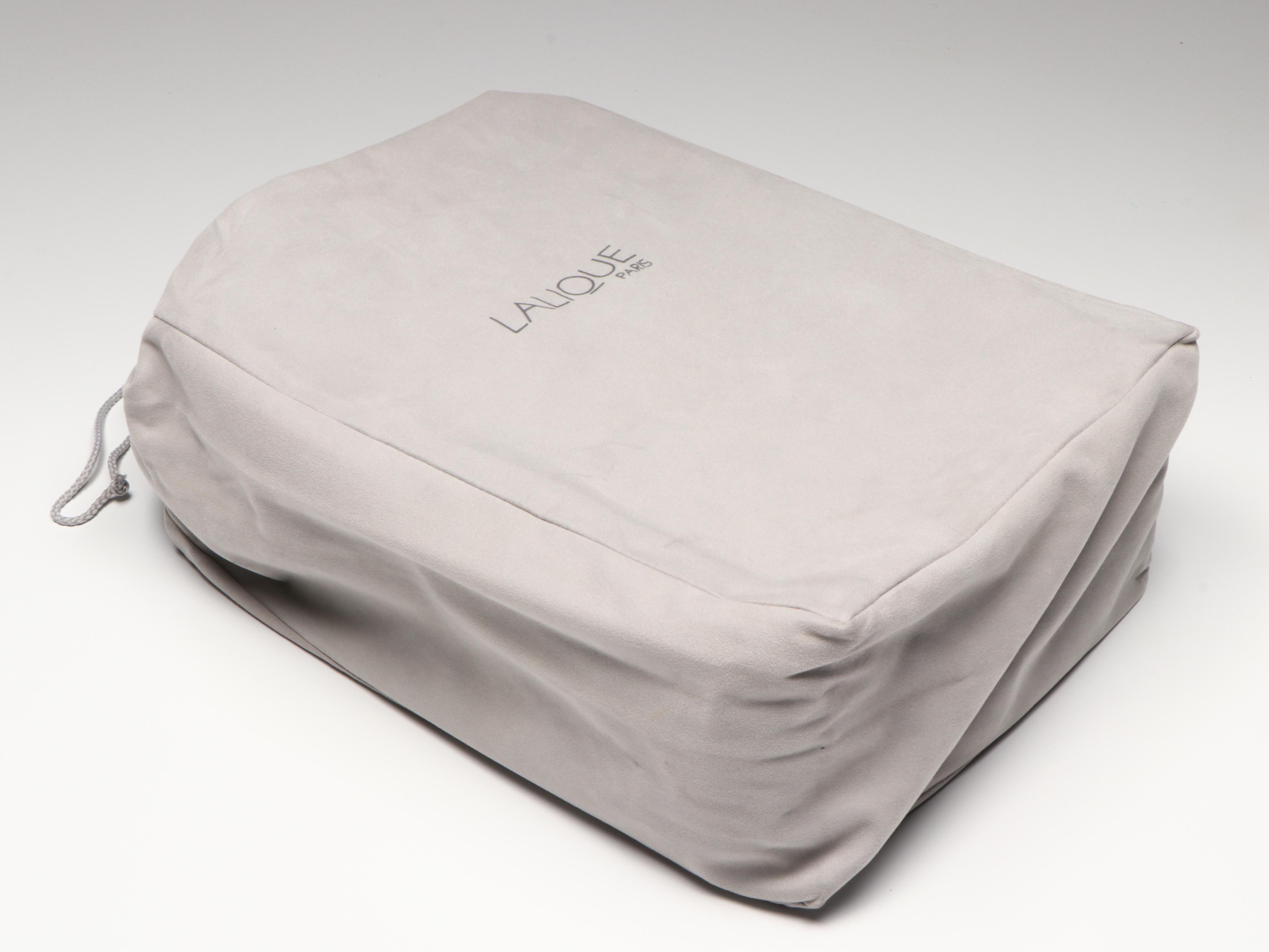 Lalique "Madison" Crystal and Black Lacquered Sycamore Humidor, 1999