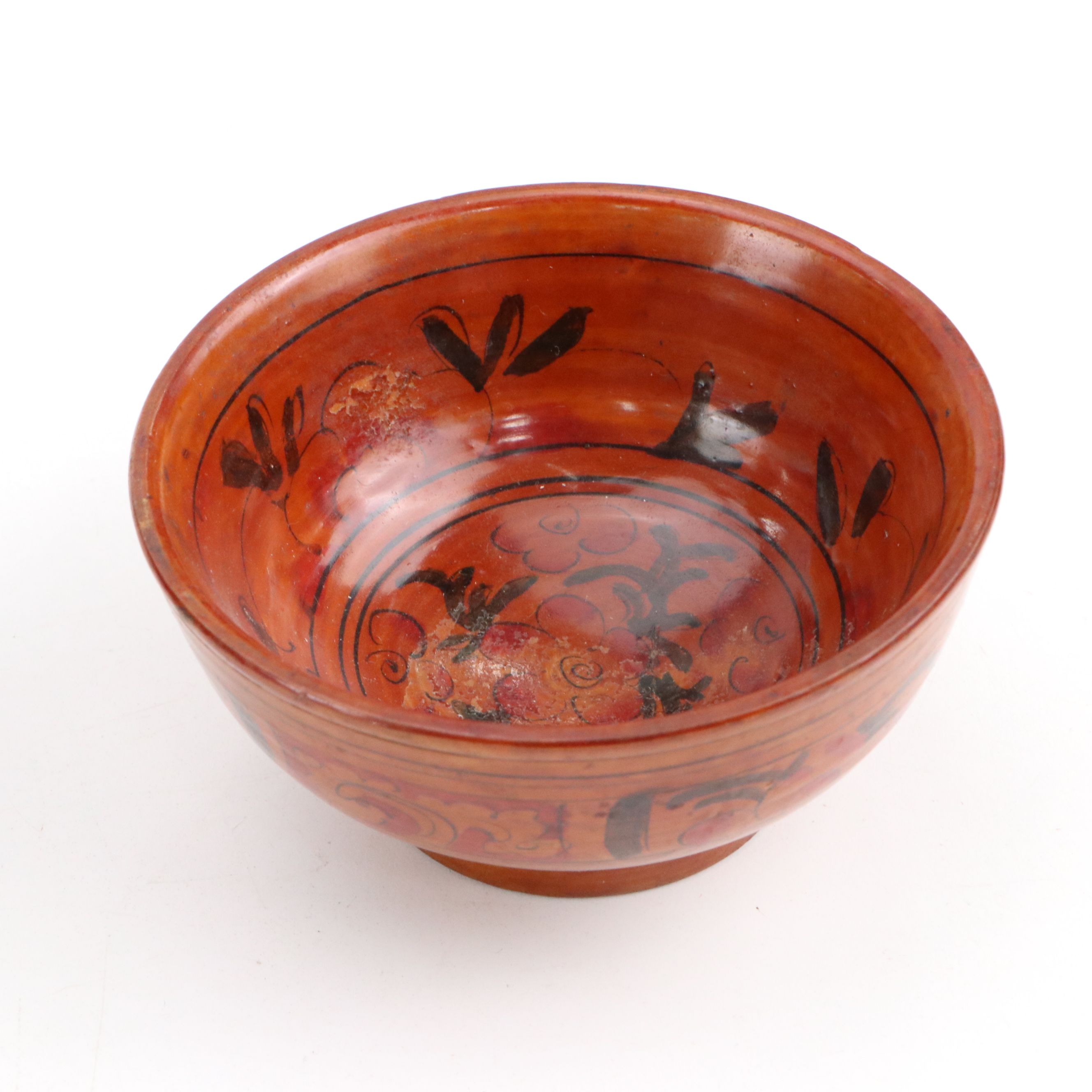 Redware Ginger Jar & Bowl, Wooden Tray, Wax Seal Hand-Painted Wood Bowl