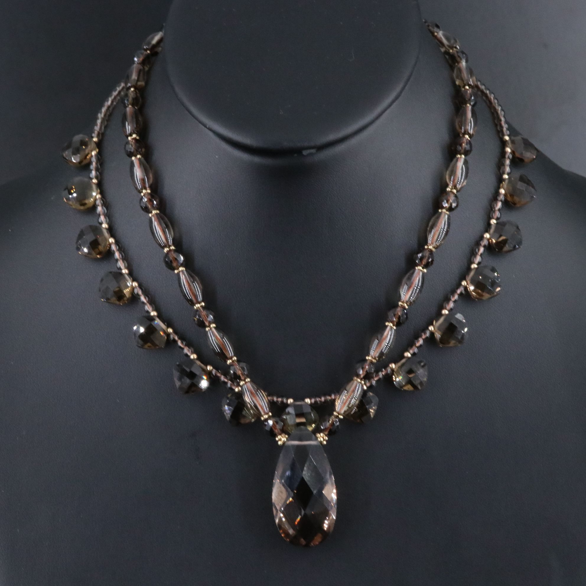 14K Smoky Quartz Necklaces