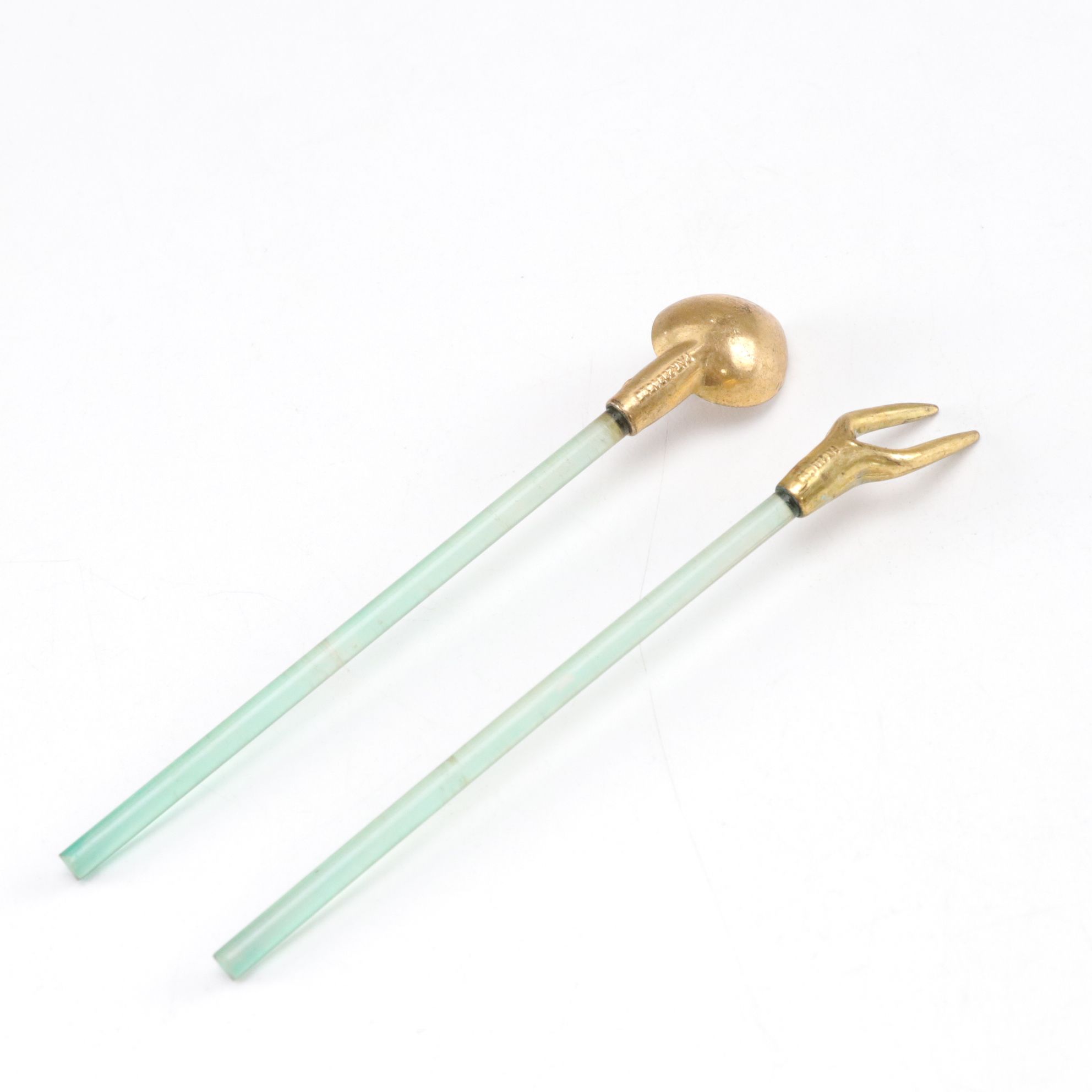 Kanawha Green Glass Fish Figurine with Anchor Hocking Bowls