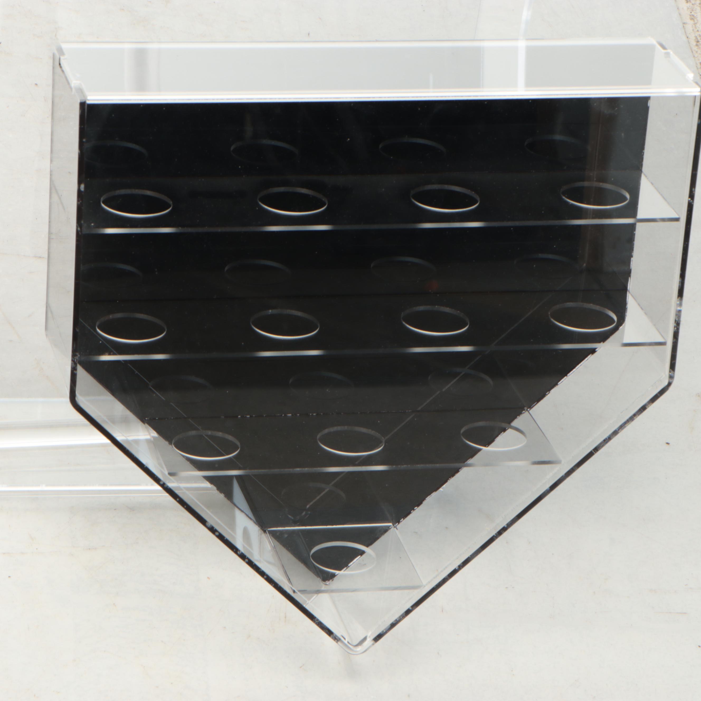 Jersey Display Case with Home Plate Shaped Baseball Display Case
