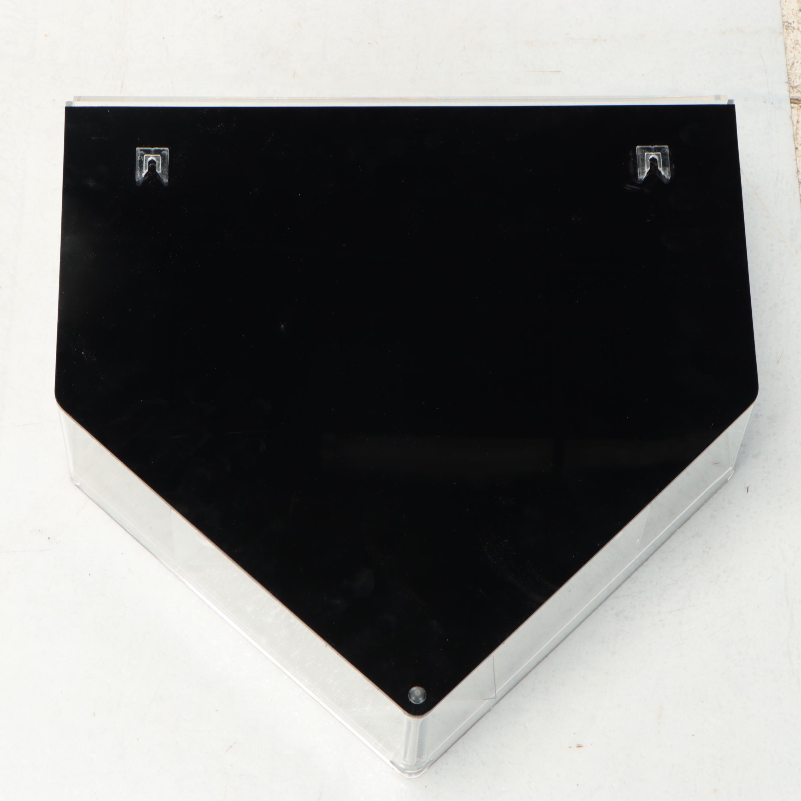 Jersey Display Case with Home Plate Shaped Baseball Display Case
