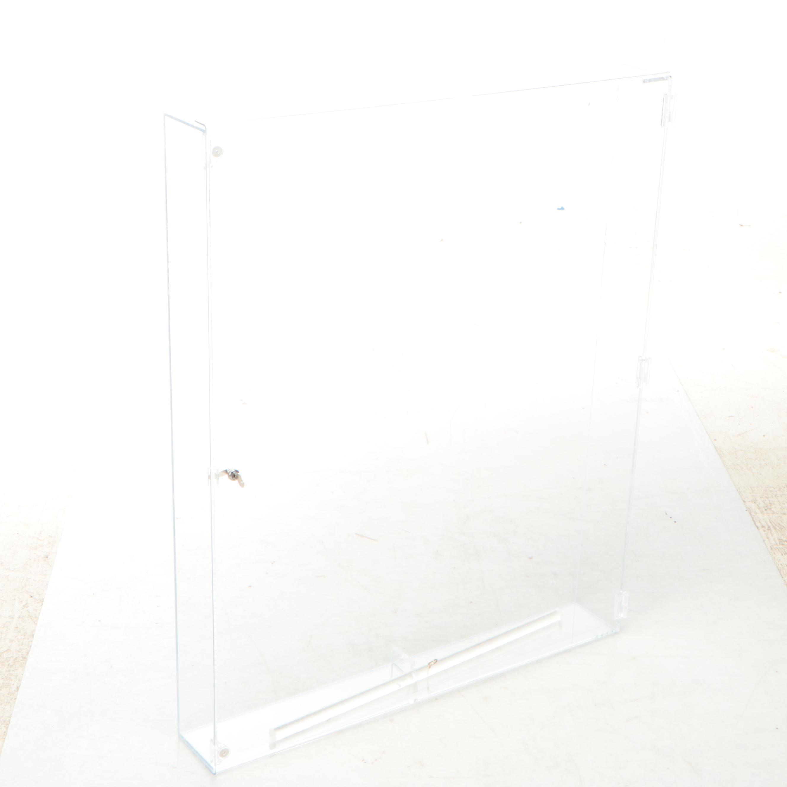 Jersey Display Case with Home Plate Shaped Baseball Display Case