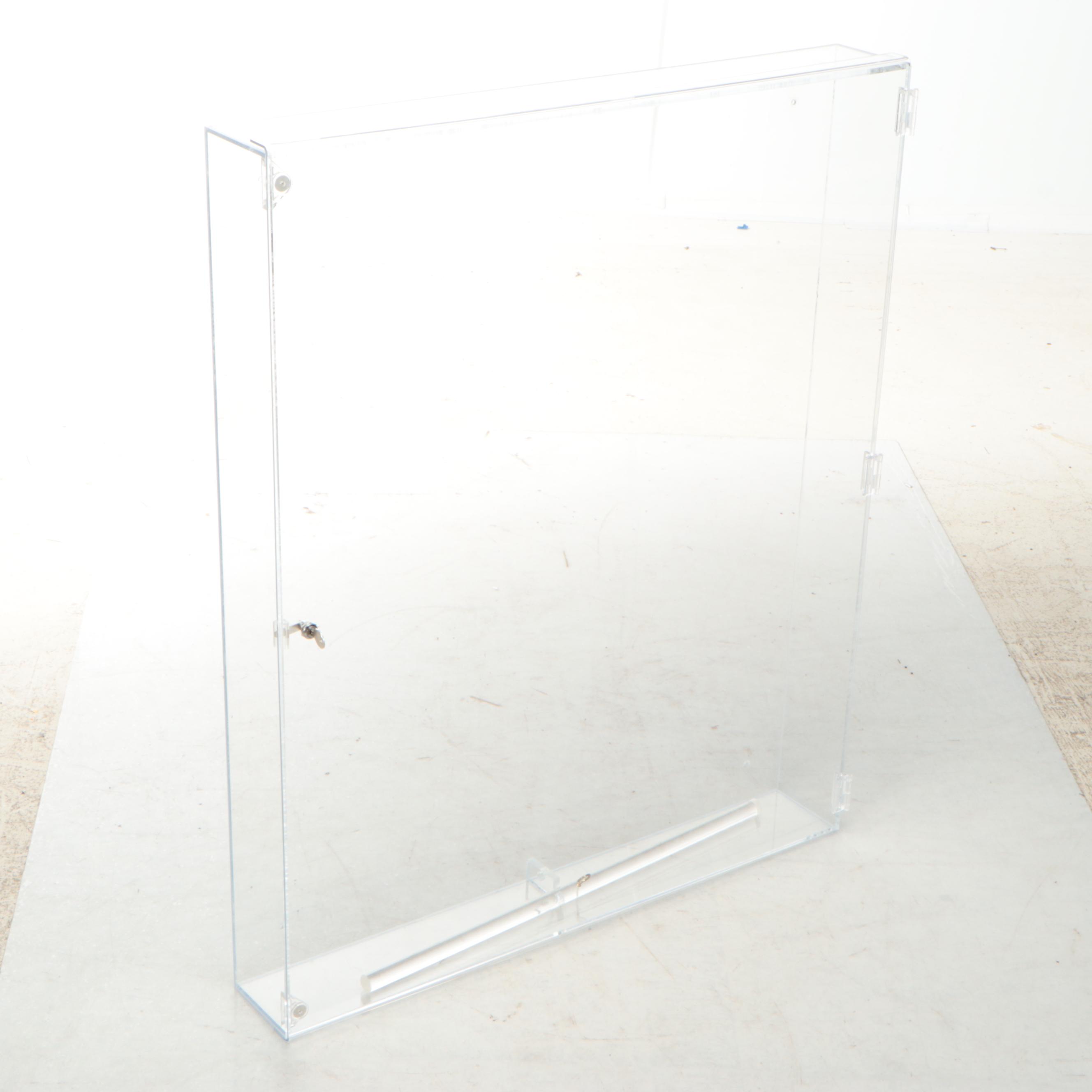 Jersey Display Case with Home Plate Shaped Baseball Display Case