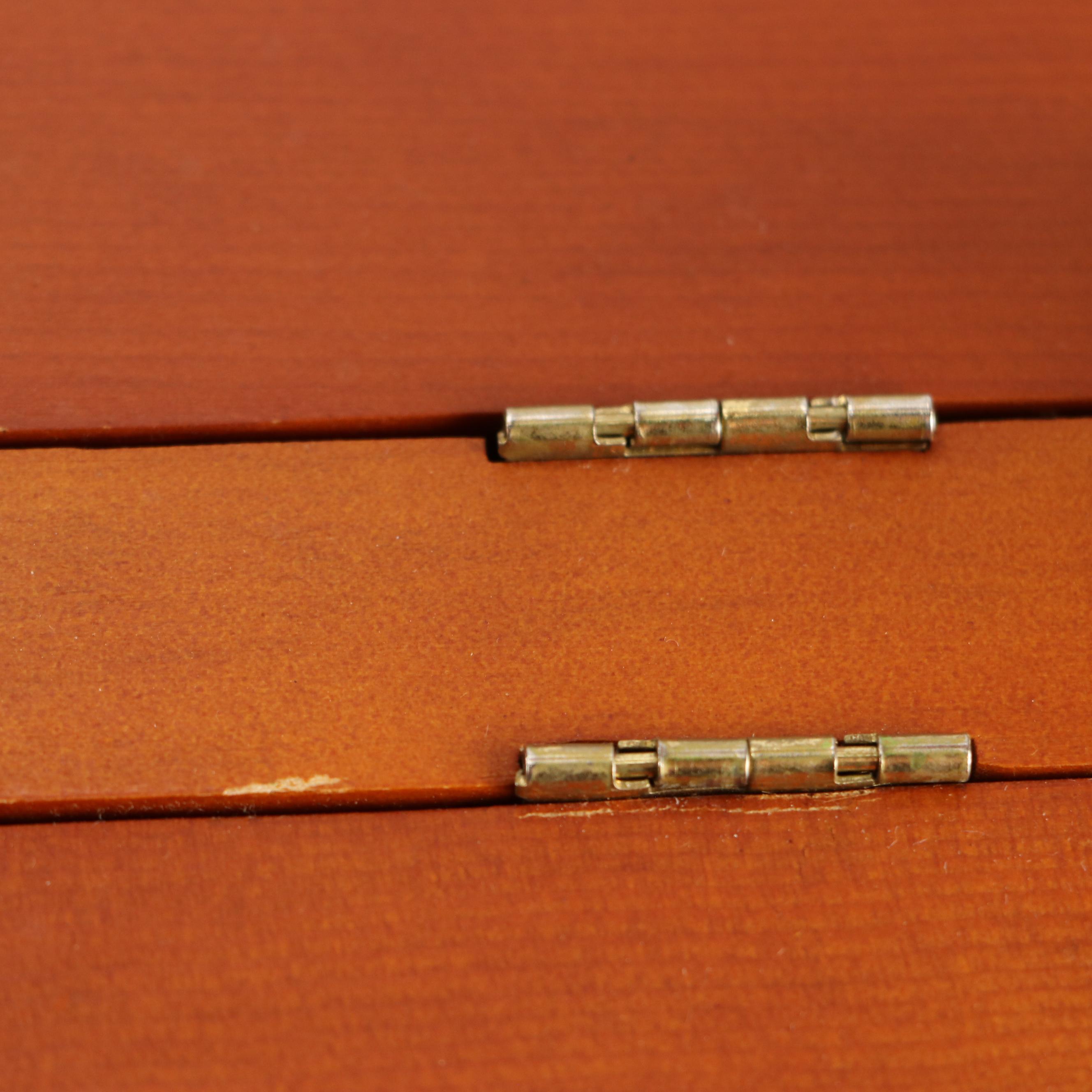 Shaker Style Wooden Sewing Basket with Antique Block Puzzle and More