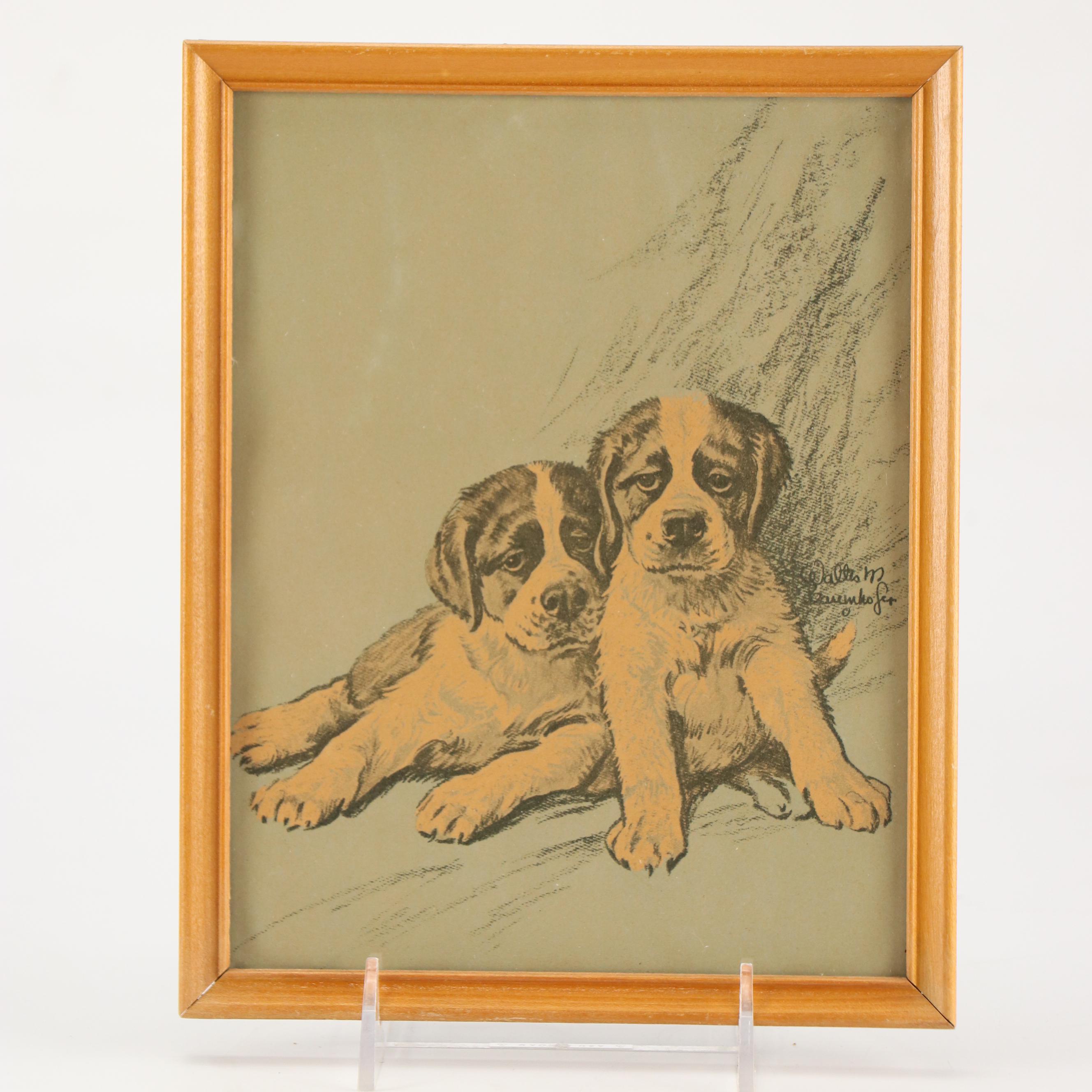 Shaker Style Wooden Sewing Basket with Antique Block Puzzle and More