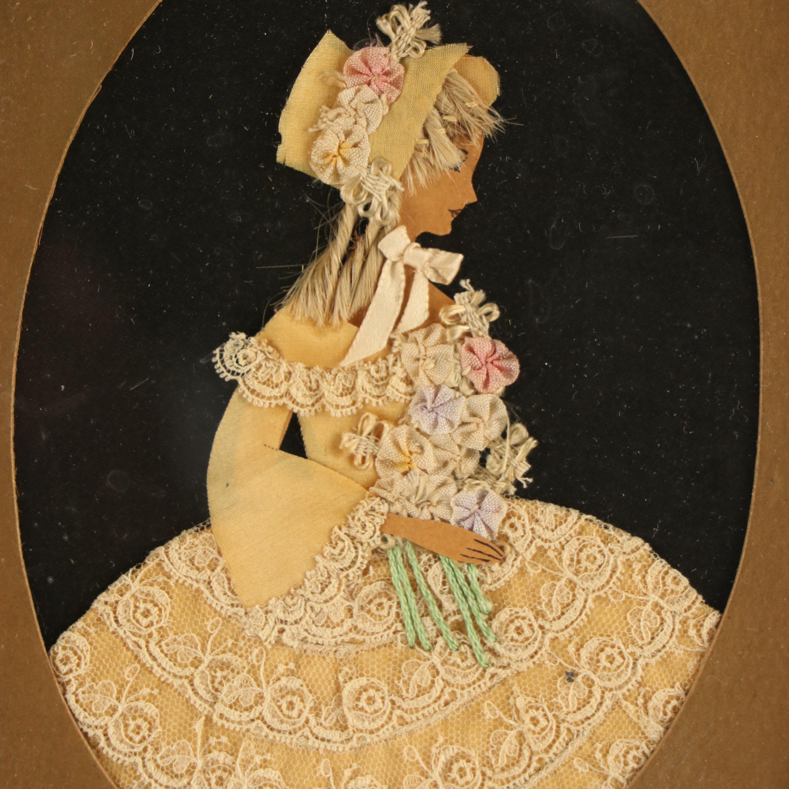 Shaker Style Wooden Sewing Basket with Antique Block Puzzle and More