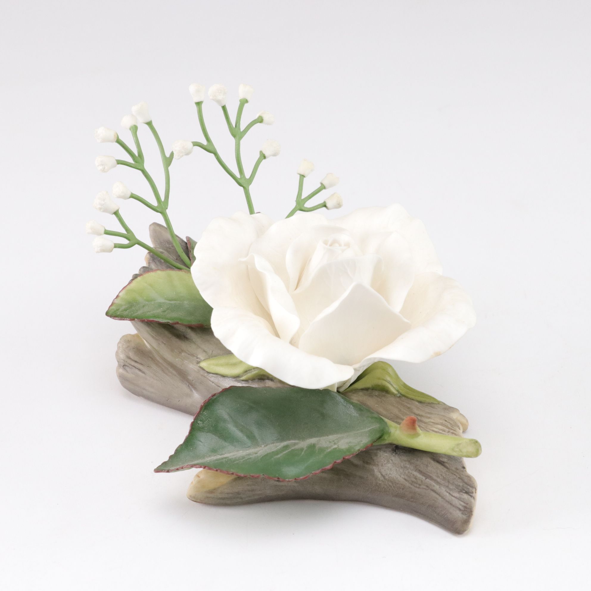 Boehm "Bridal Rose" Featured With Another Boehm Blossom and Unmarked Pink Rose