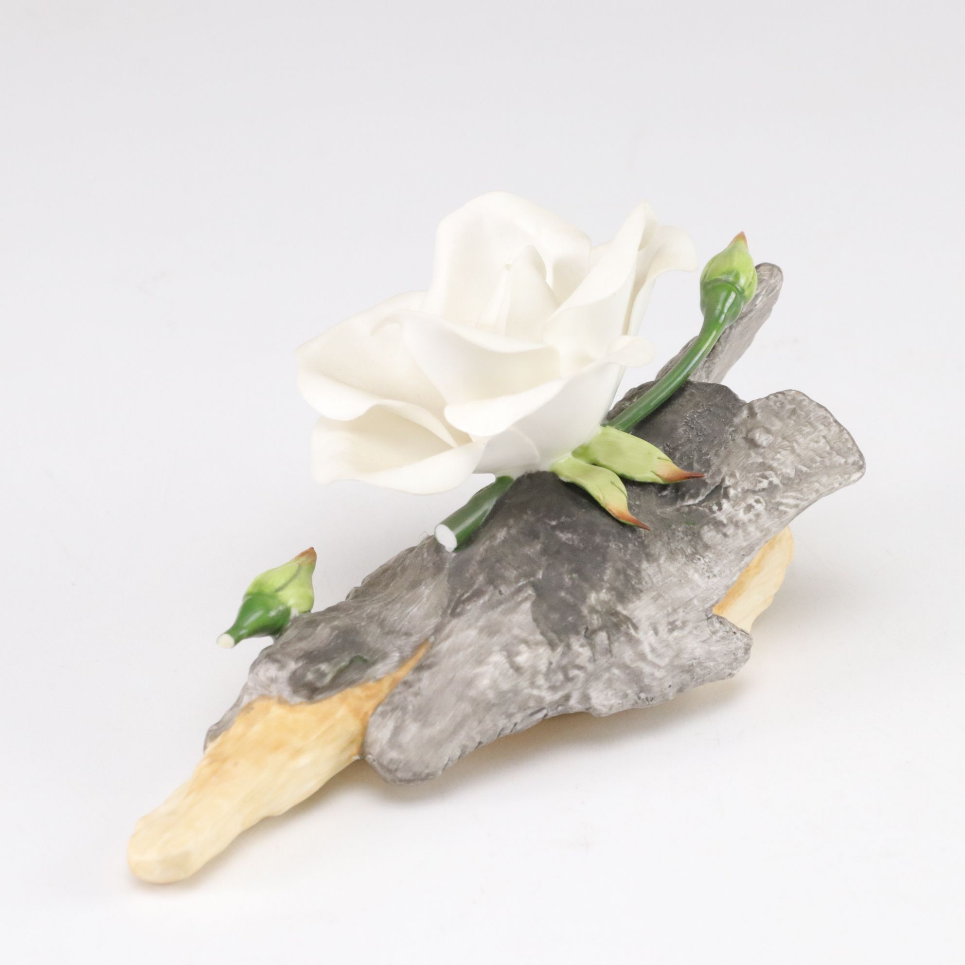 Boehm "Bridal Rose" Featured With Another Boehm Blossom and Unmarked Pink Rose