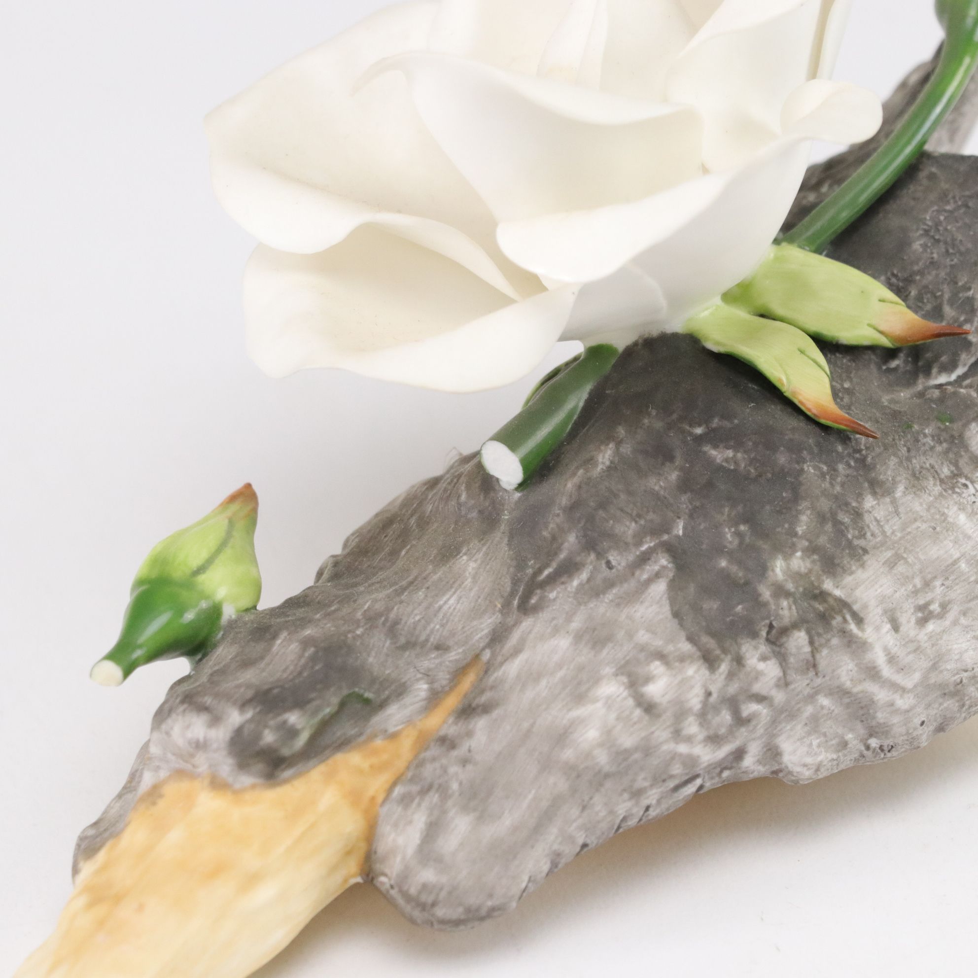 Boehm "Bridal Rose" Featured With Another Boehm Blossom and Unmarked Pink Rose