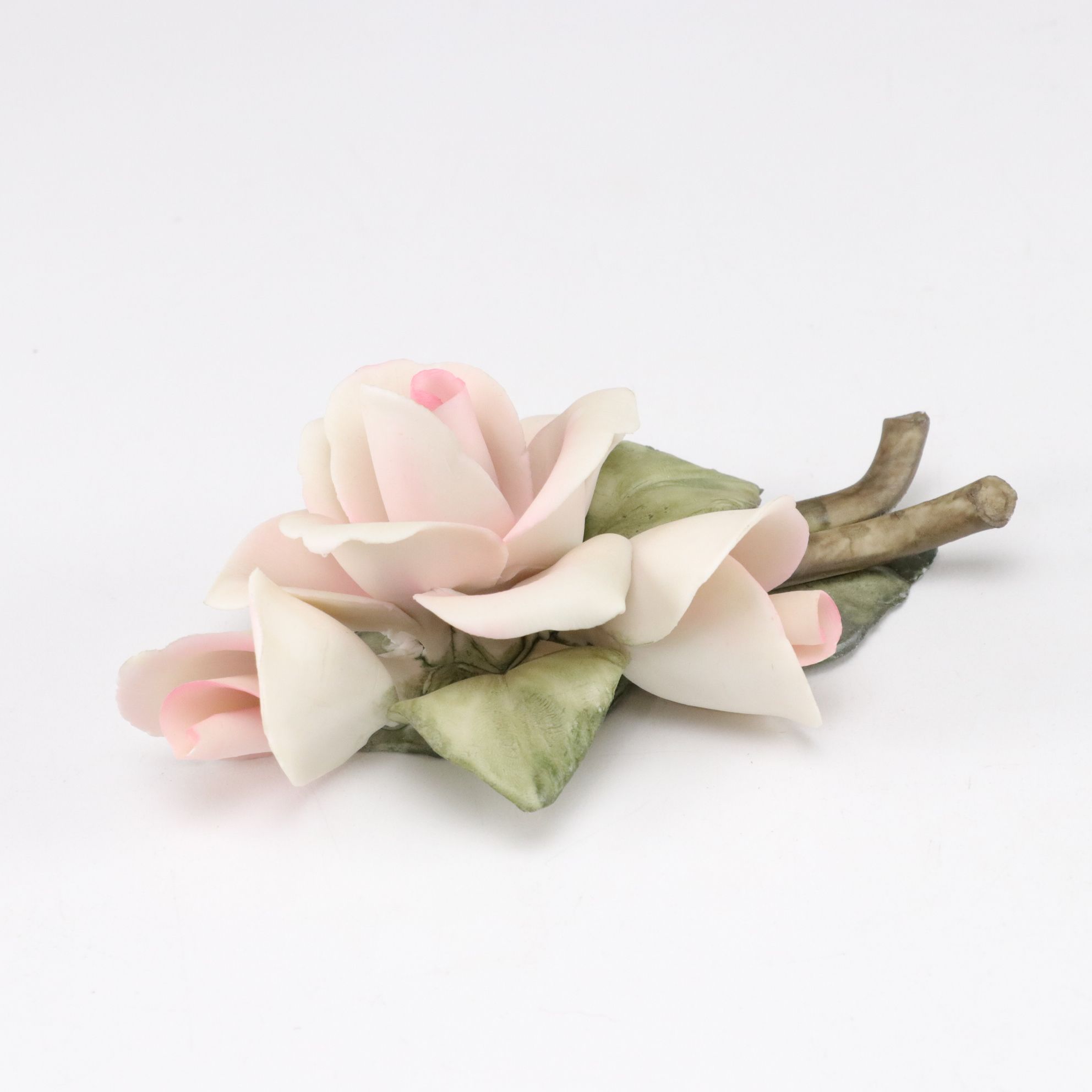 Boehm "Bridal Rose" Featured With Another Boehm Blossom and Unmarked Pink Rose