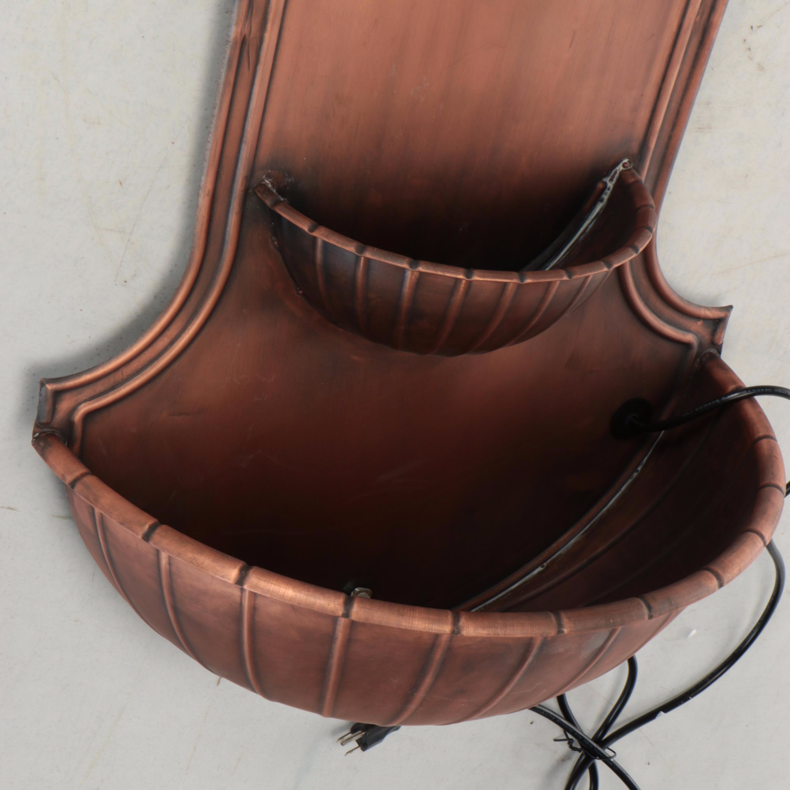 Contemporary Copper Wall Fountain