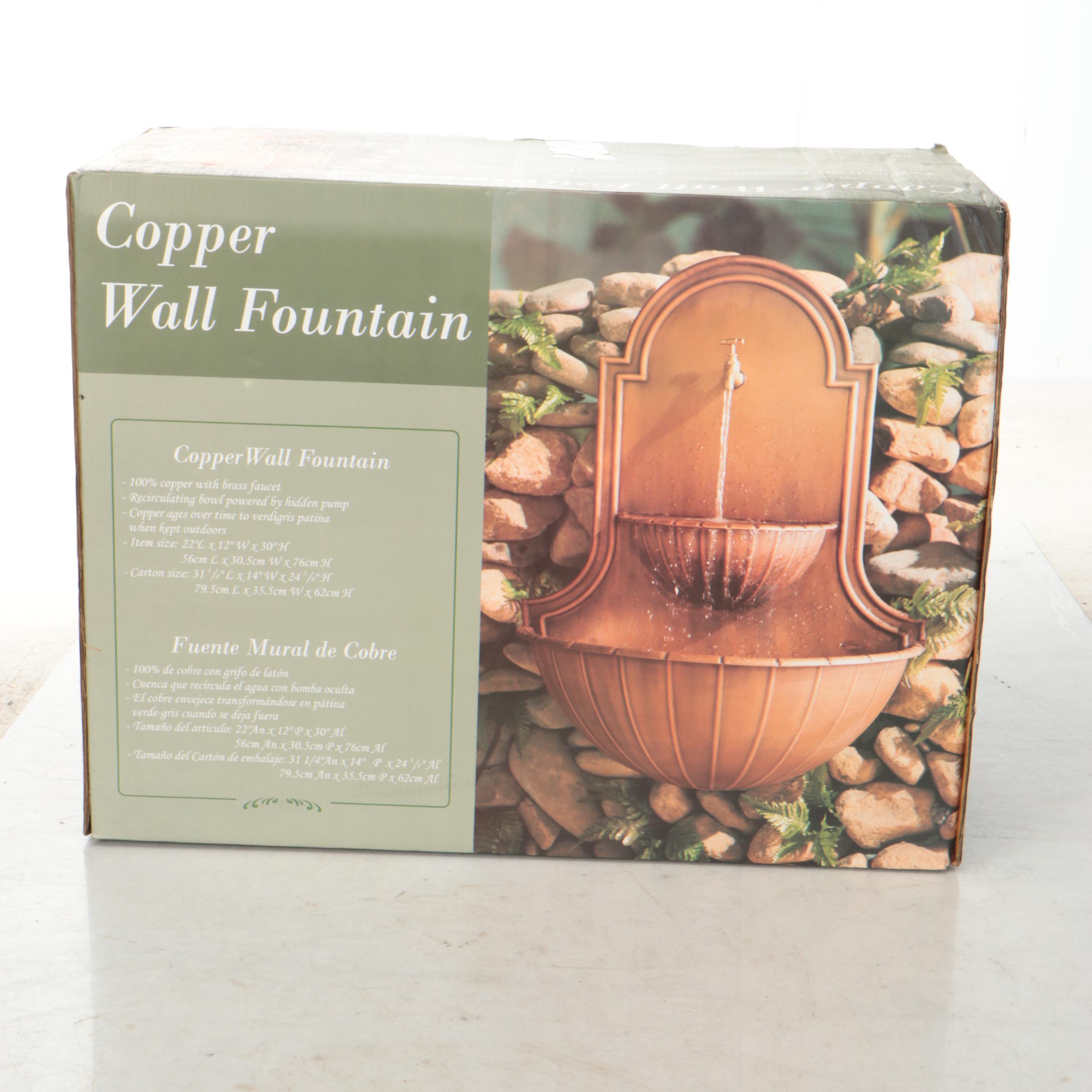 Contemporary Copper Wall Fountain